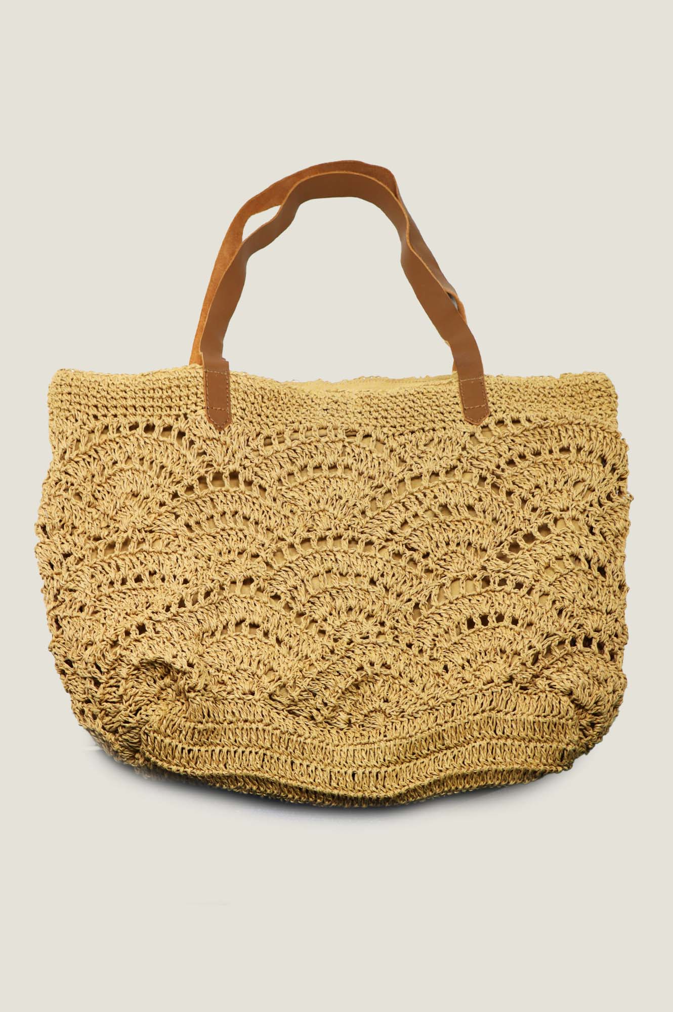 Raffia Crochet Beach Bag | Natural