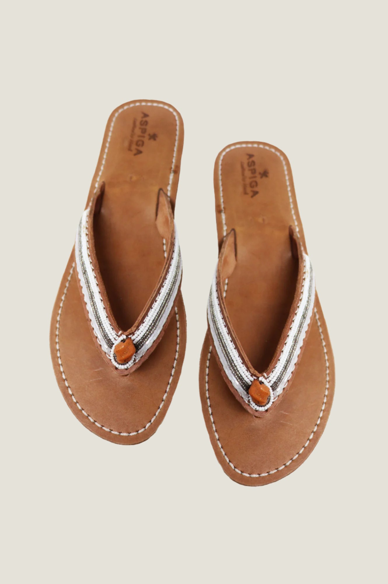 Tanzi Soft Padded Sole Leather Sandals | White