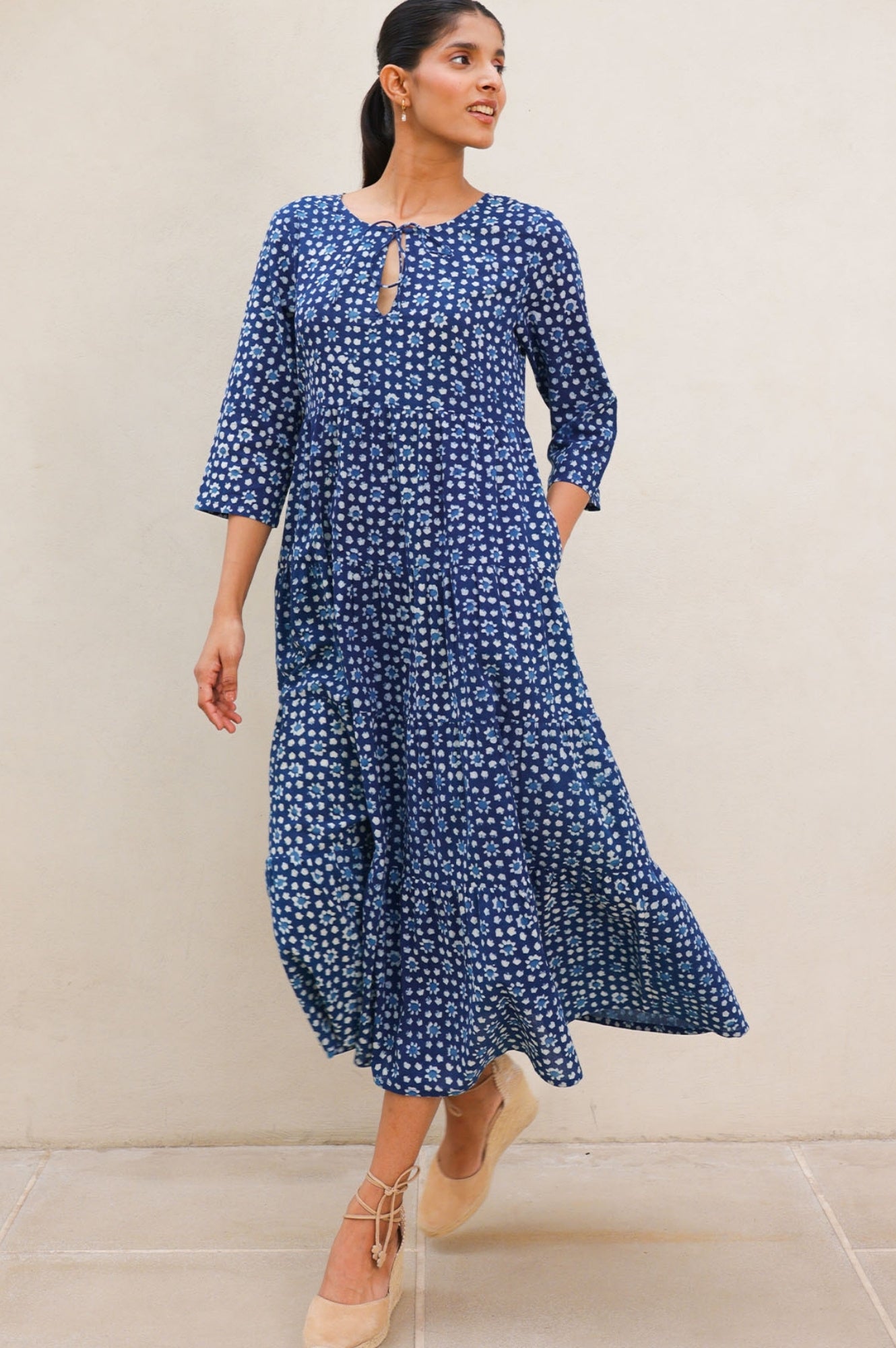 Emma Organic Cotton Dress | Navy