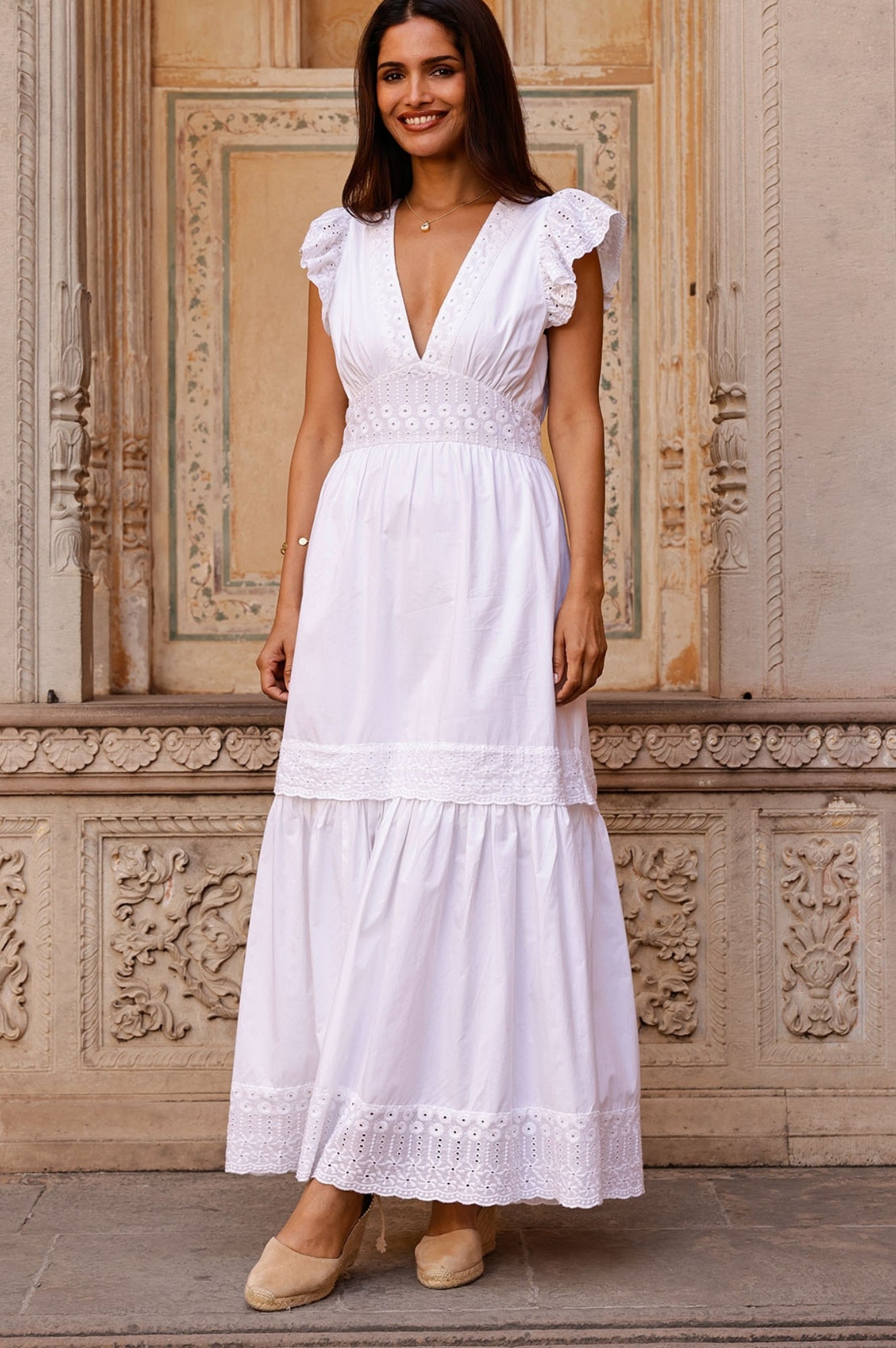 Broderie Pippa Dress | White