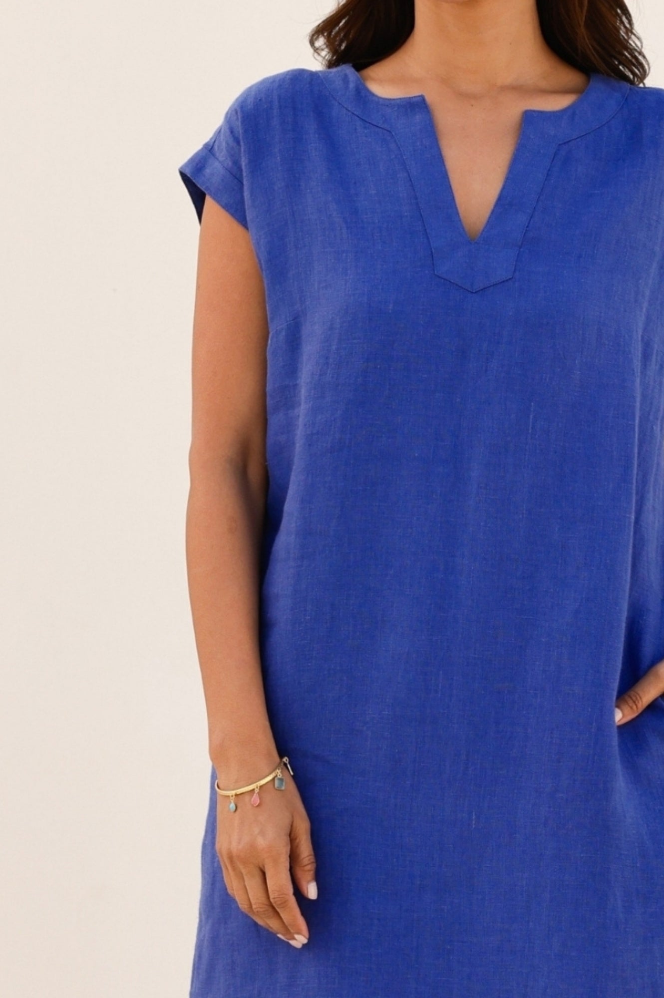 Dori Linen Dress | Cobalt
