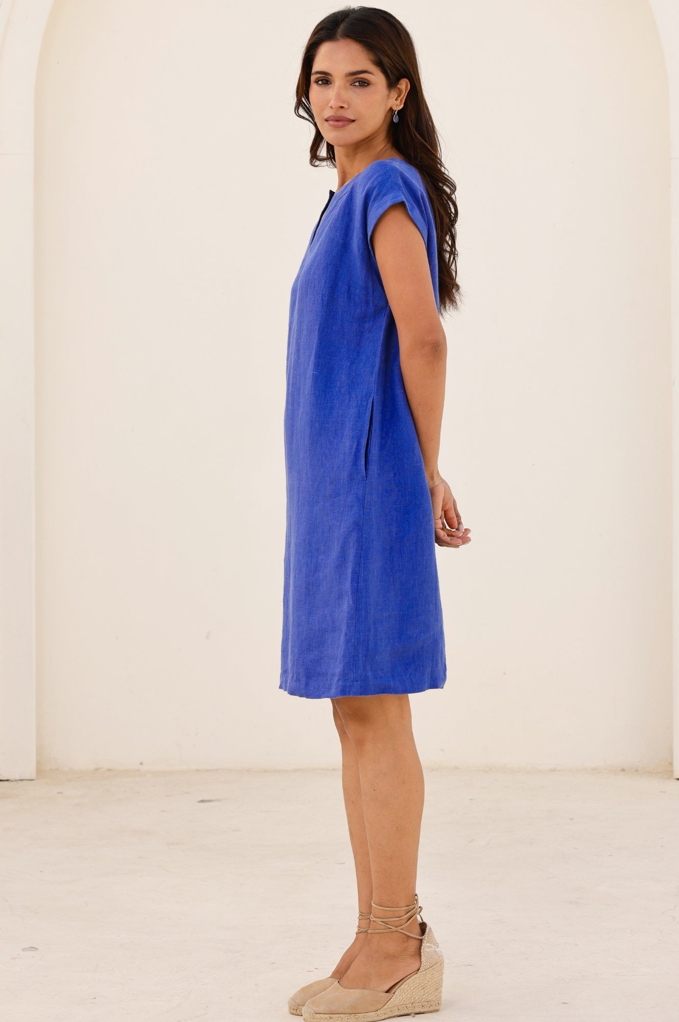 Dori Linen Dress | Cobalt