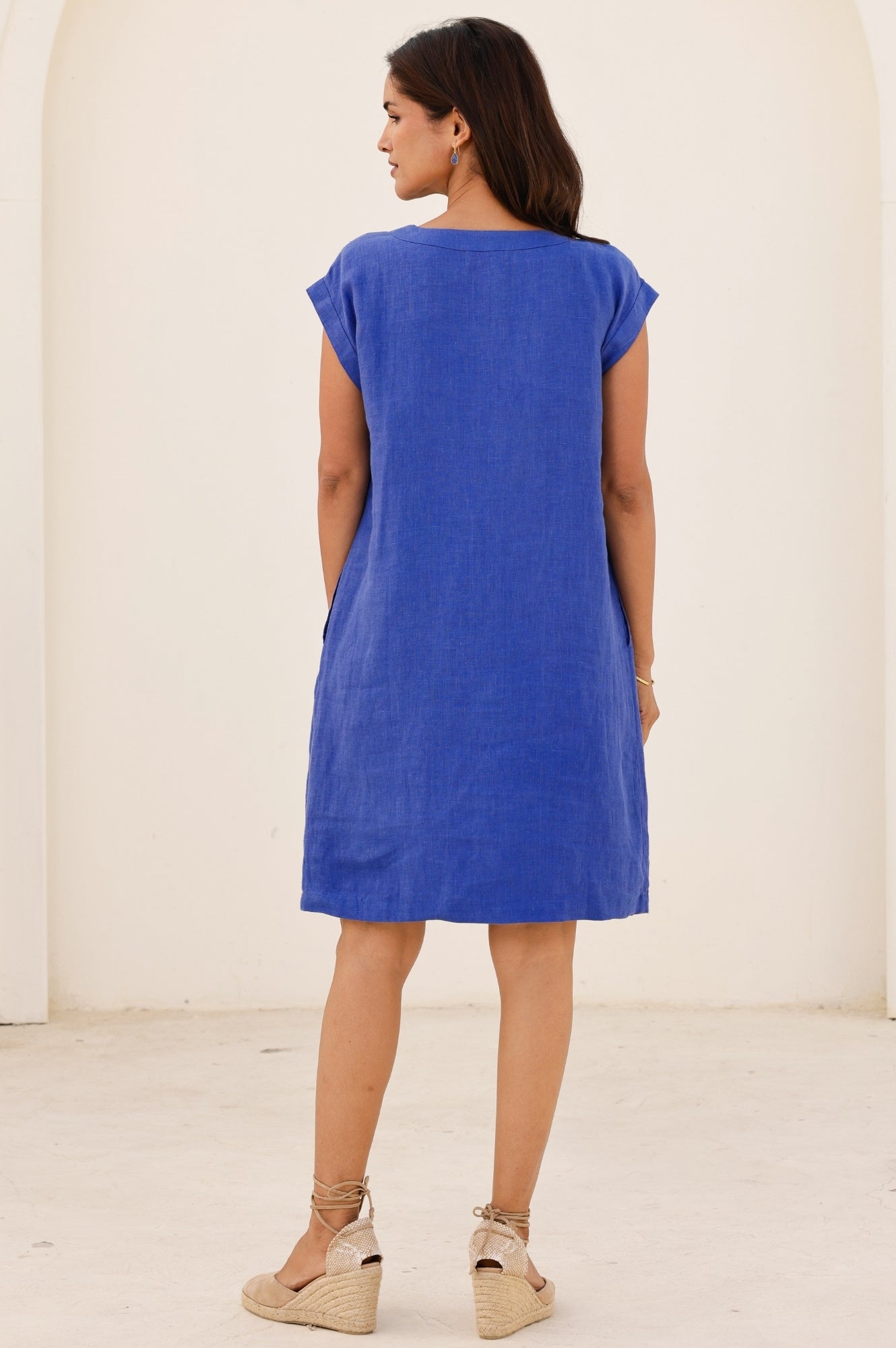 Dori Linen Dress | Cobalt