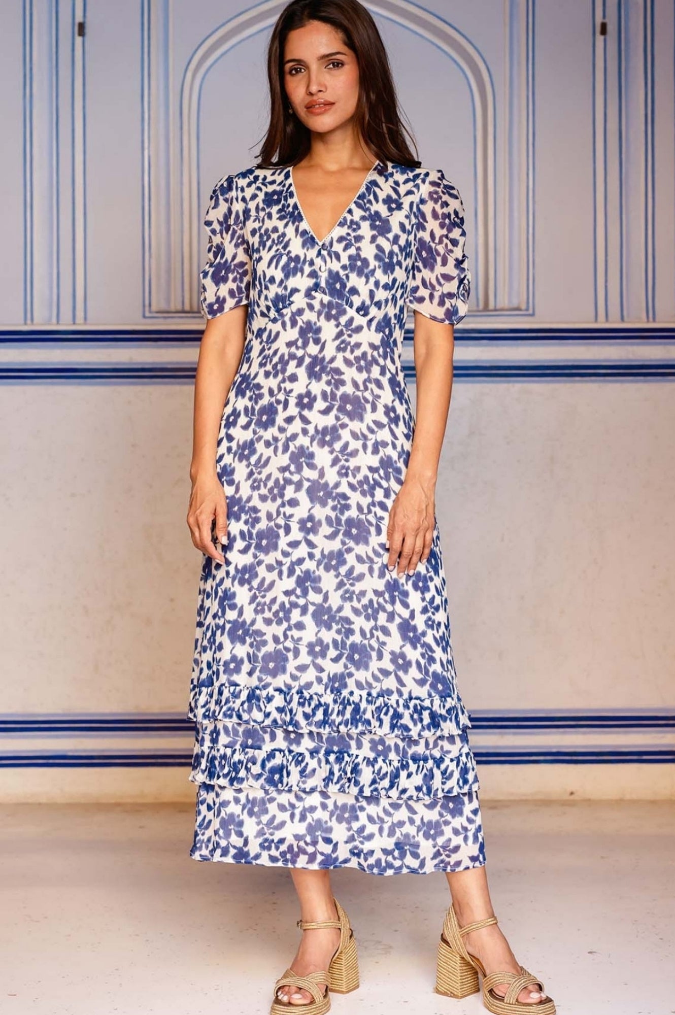 Ellery Dress | Blossom Cream/Navy