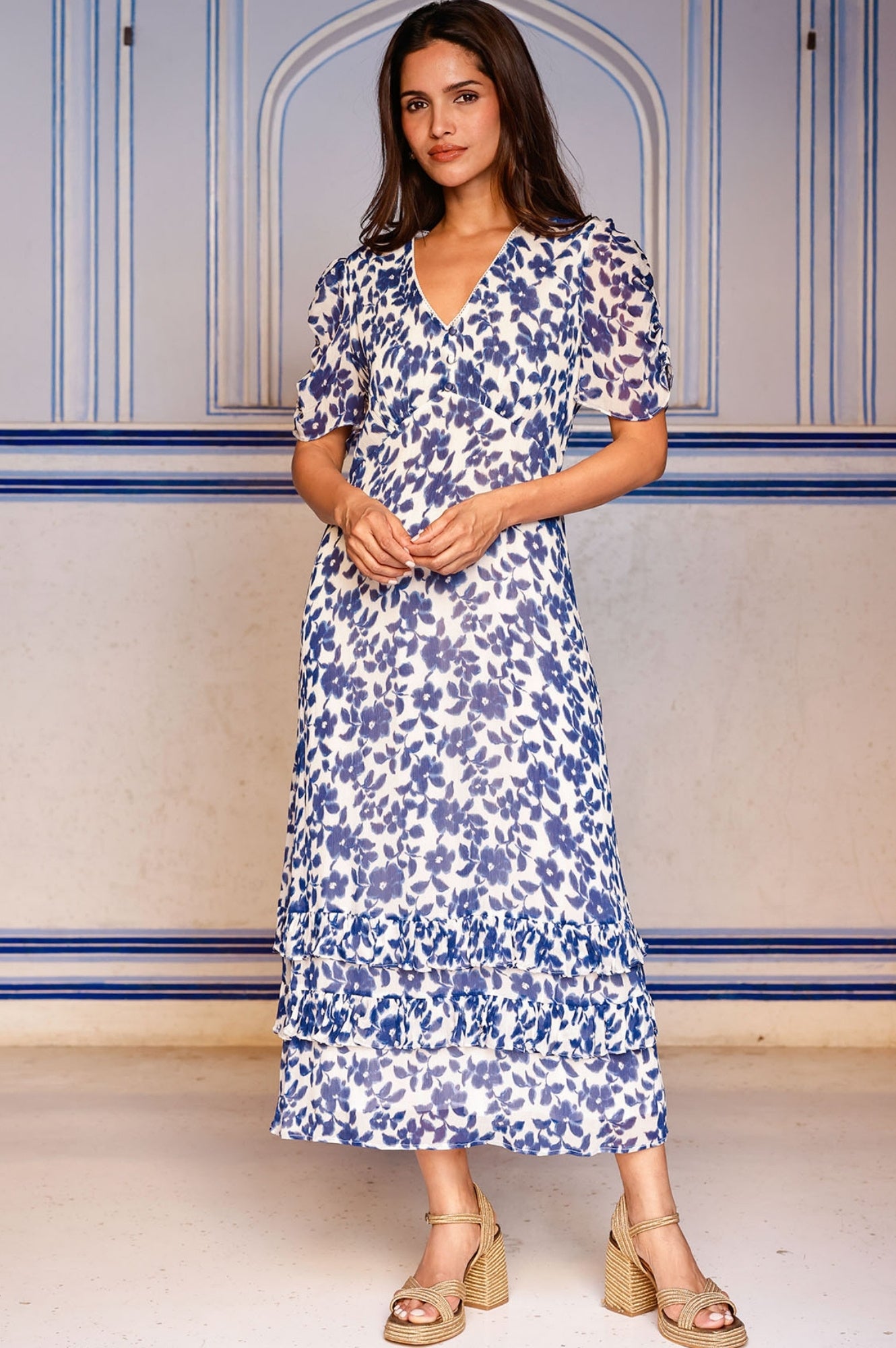 Ellery Dress | Blossom Cream/Navy