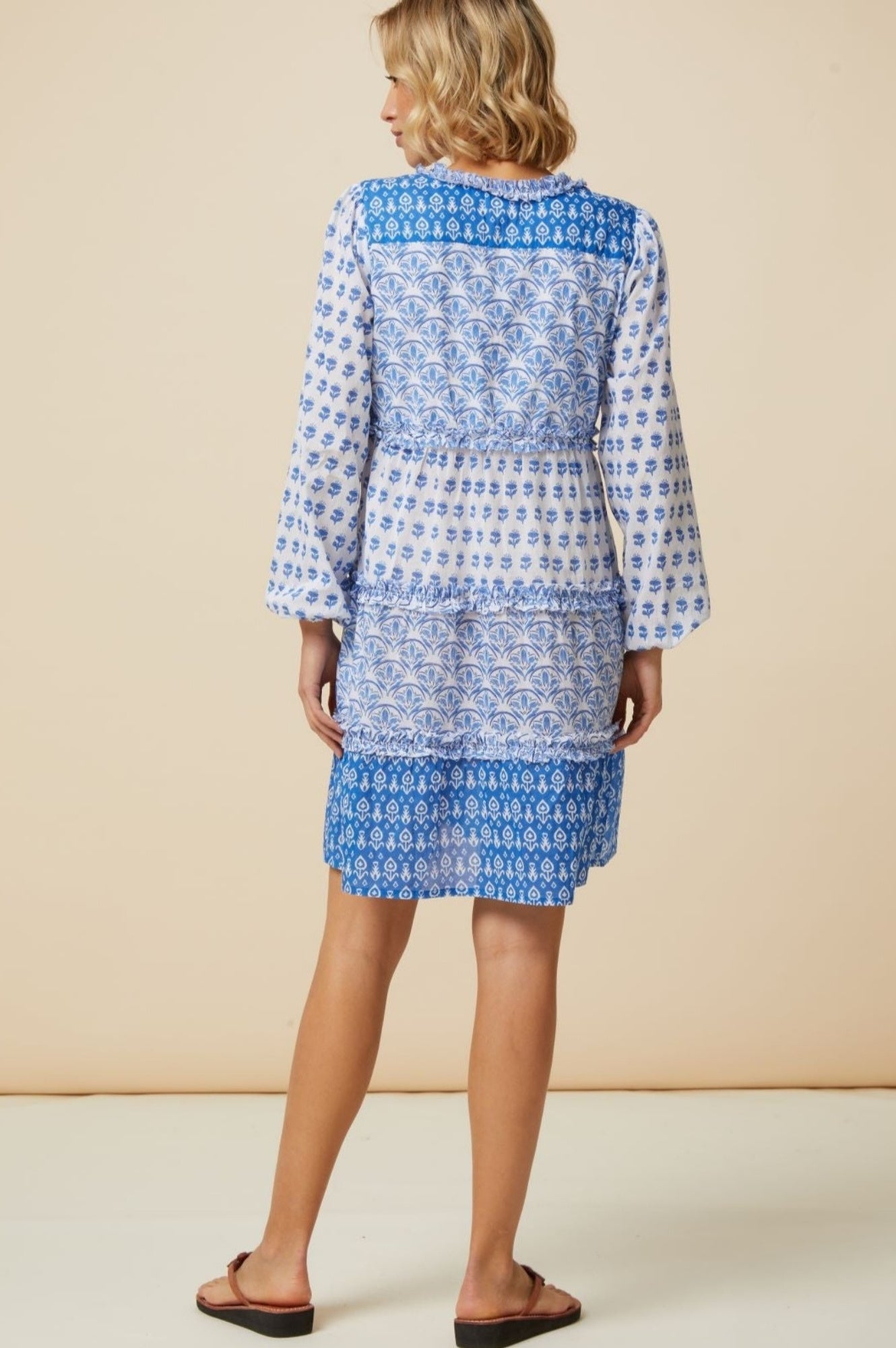 Henrietta Dress | Print Mix White/Blue