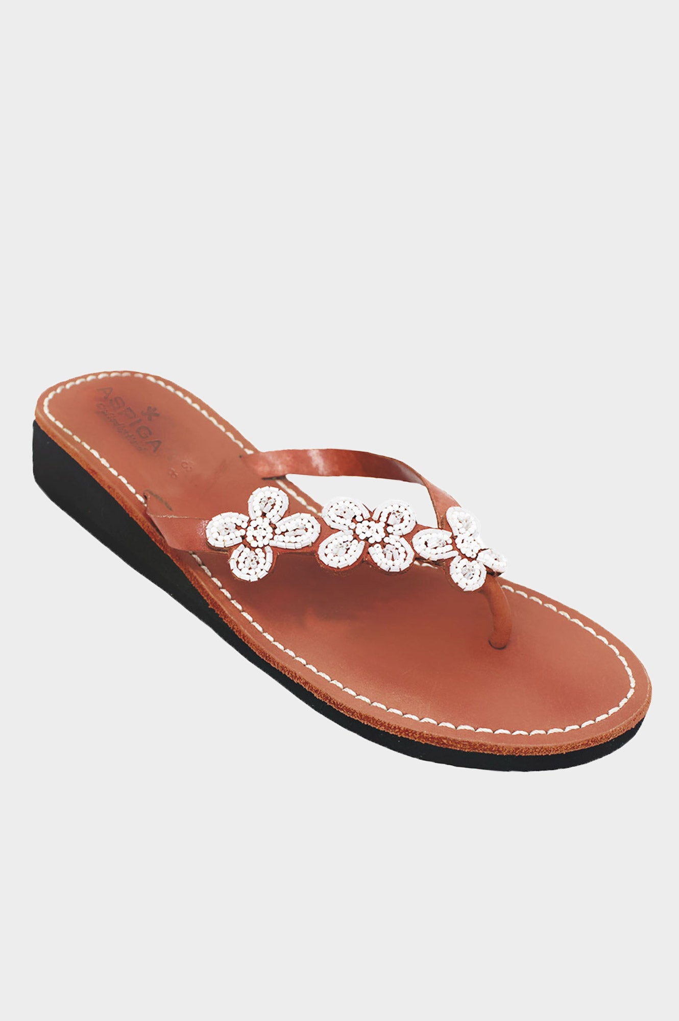 Tatu Heel Leather Sandals | White