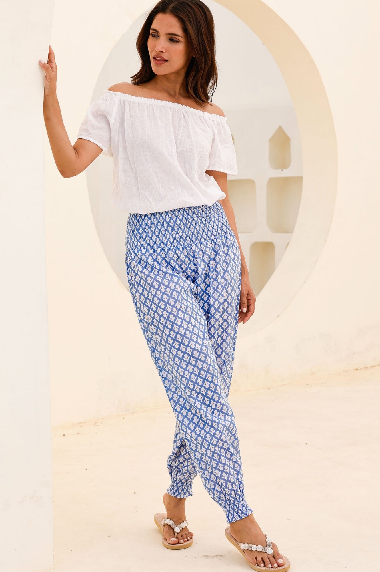 Ilana Frill Organic Cotton Gauze Top | White