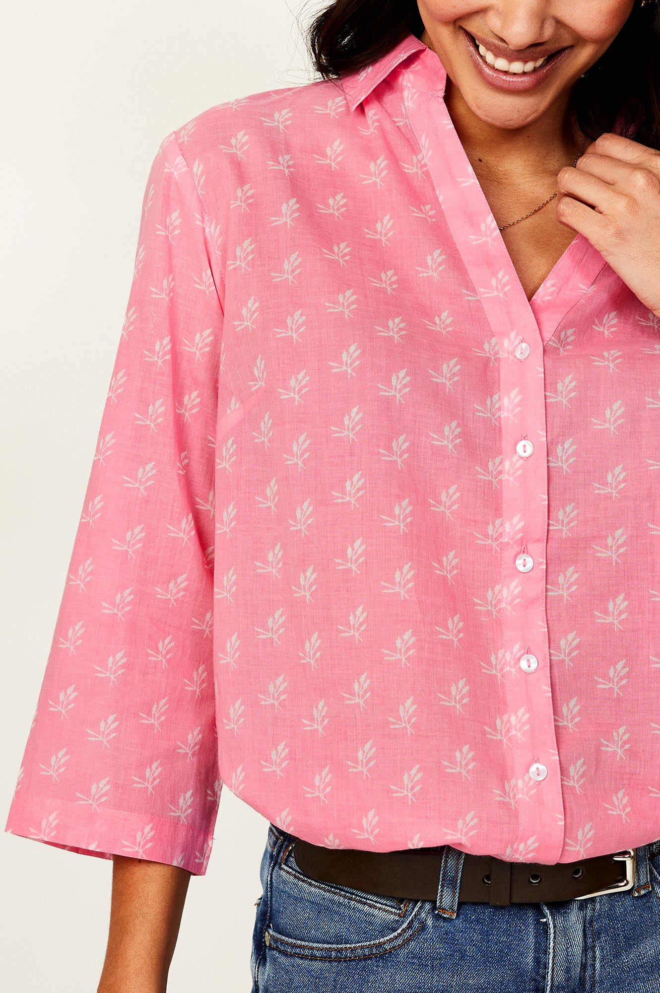 Cecilia Shirt | Pink/White