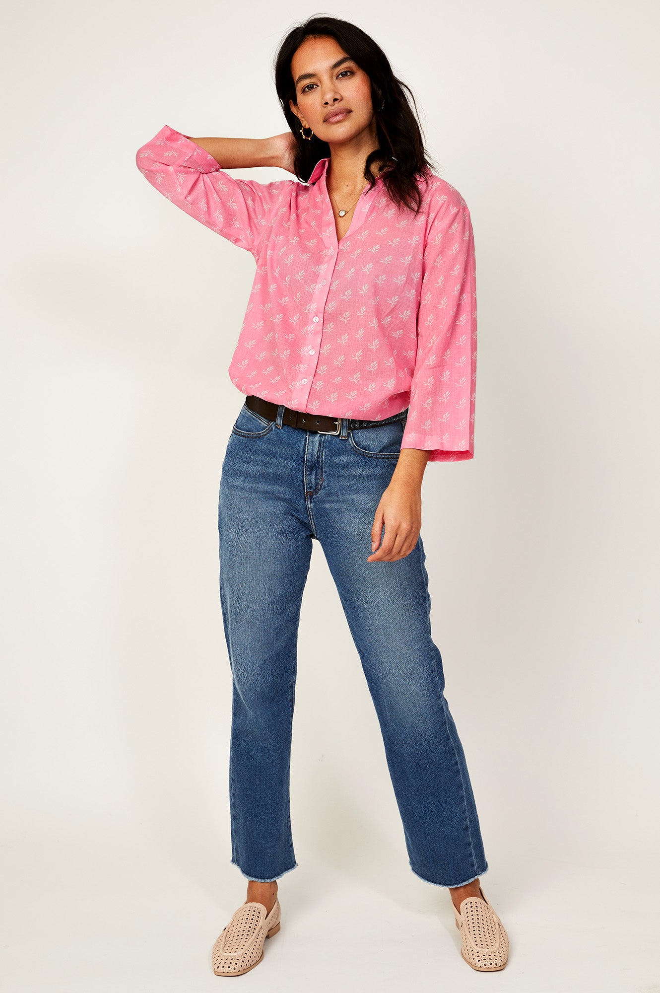 Cecilia Shirt | Pink/White