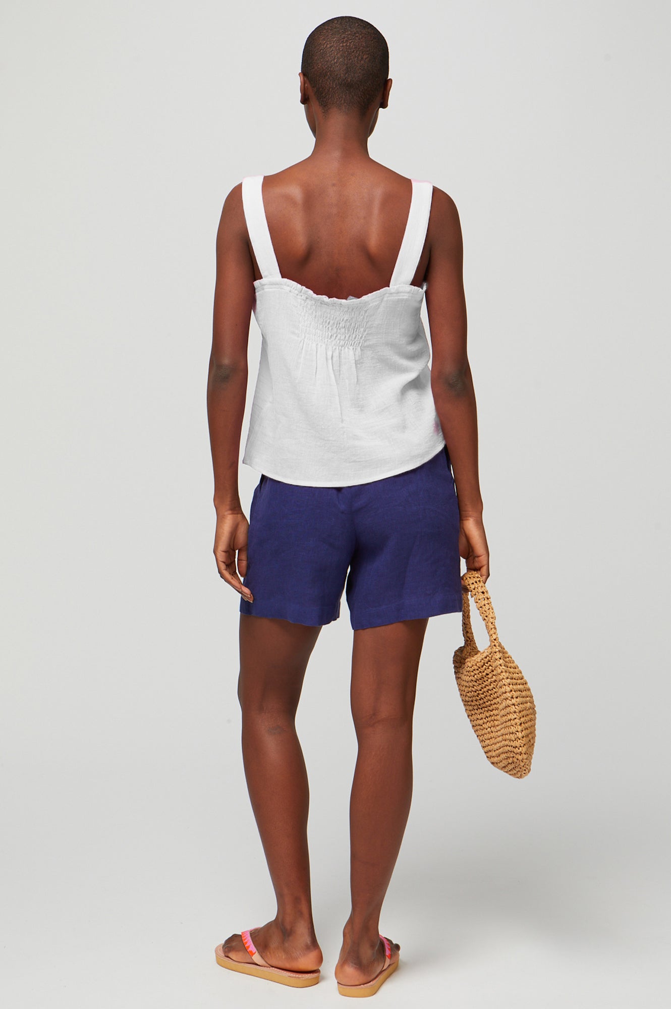 Piper Lace Trim Top | White