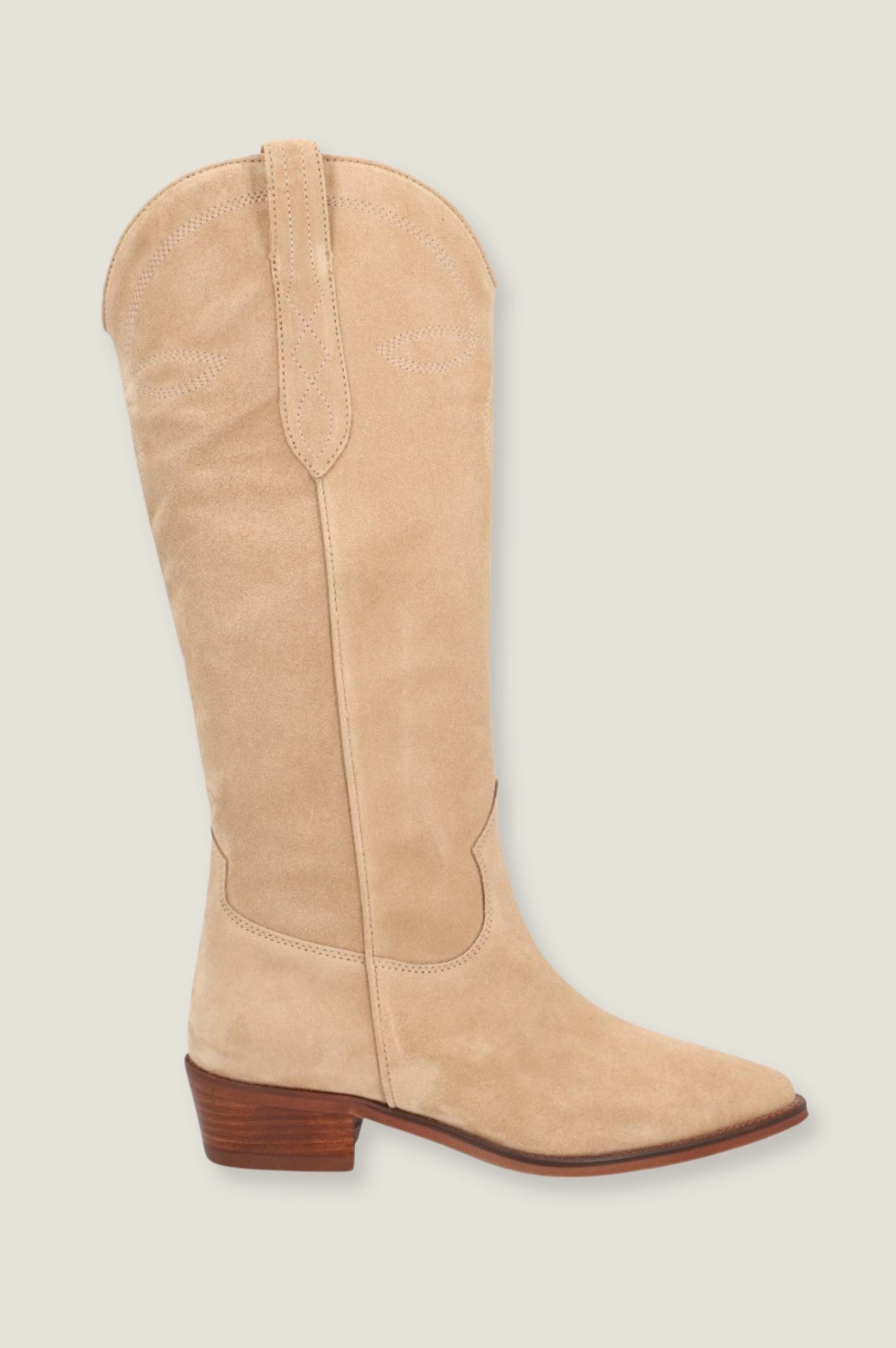 ALPE Cecille Knee High Cowboy Boot | Beige