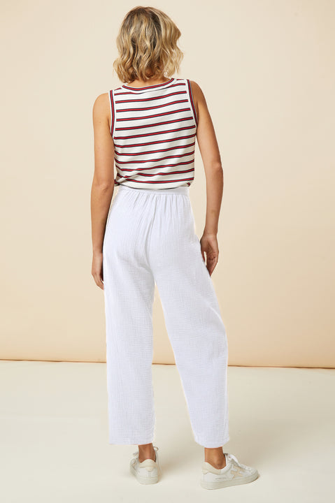 Libby Cheesecloth Trousers | White