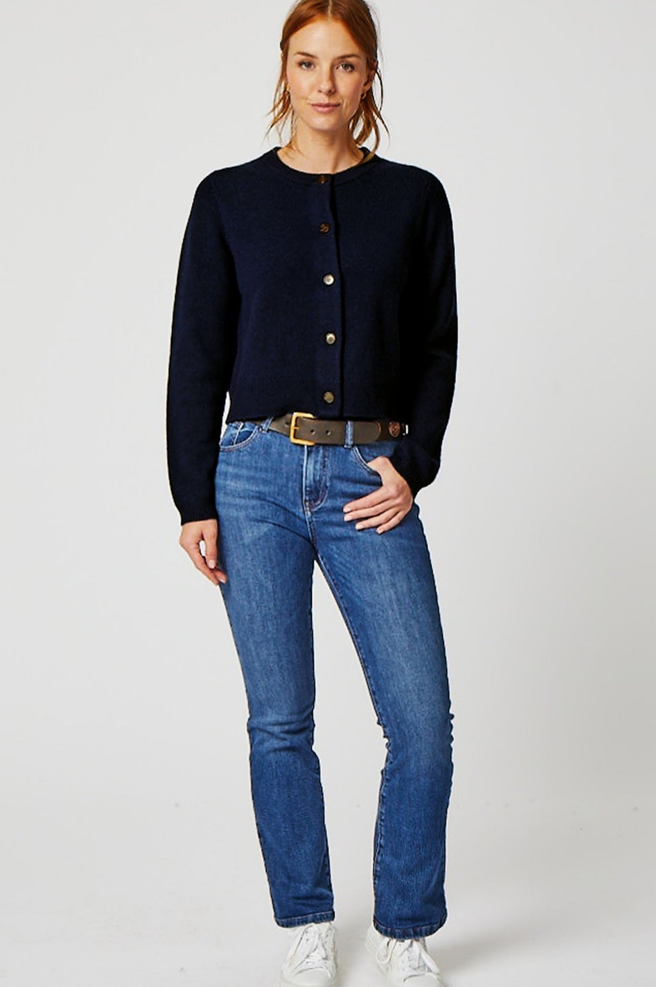 Merino Wool Brittany Cardigan | Navy
