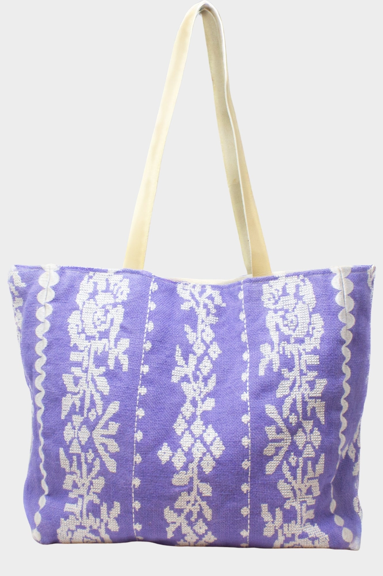 Paros Jute Bag | Cornflower/White
