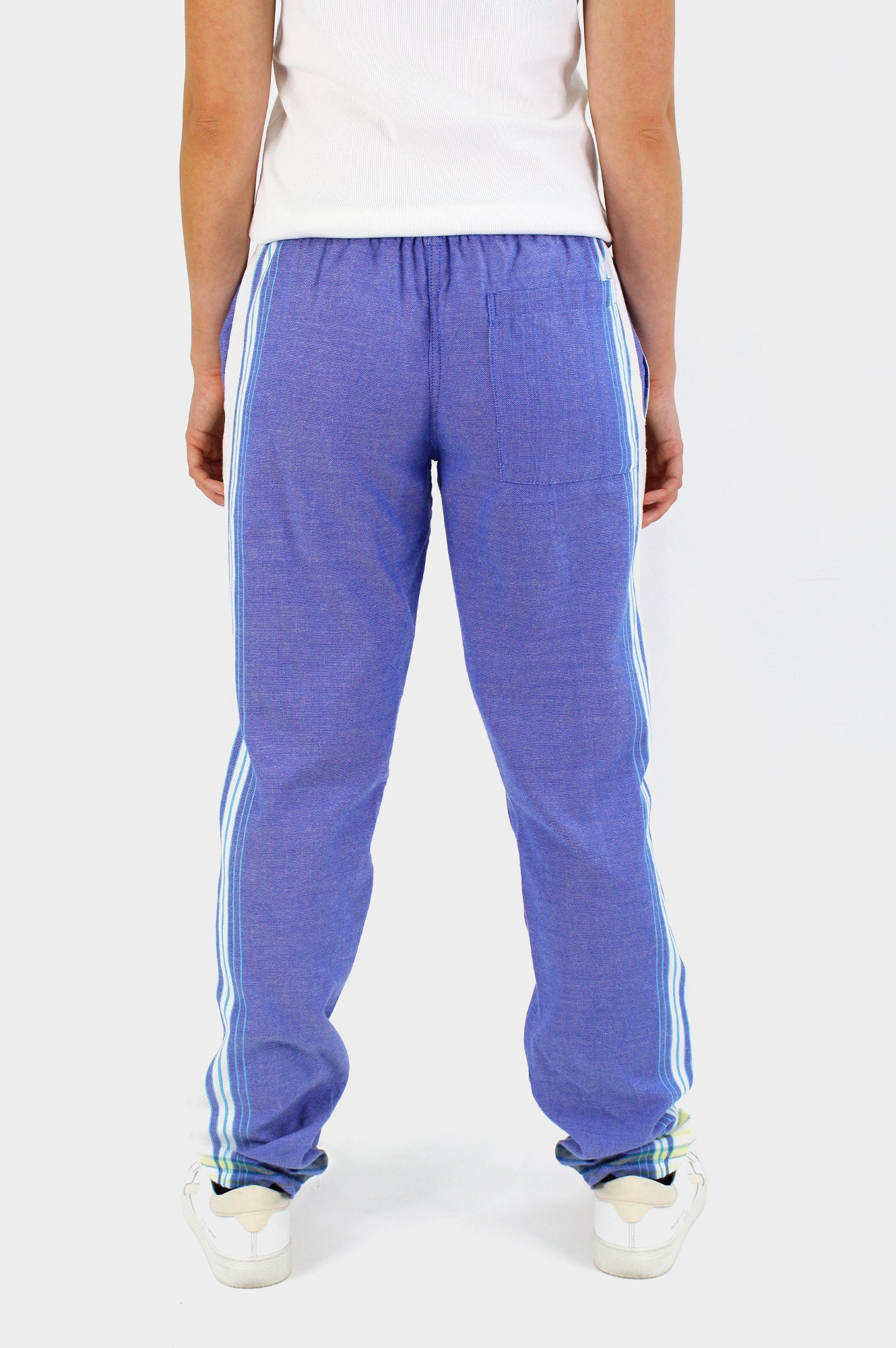 Unisex Kikoy Trousers | Denim Blue/White