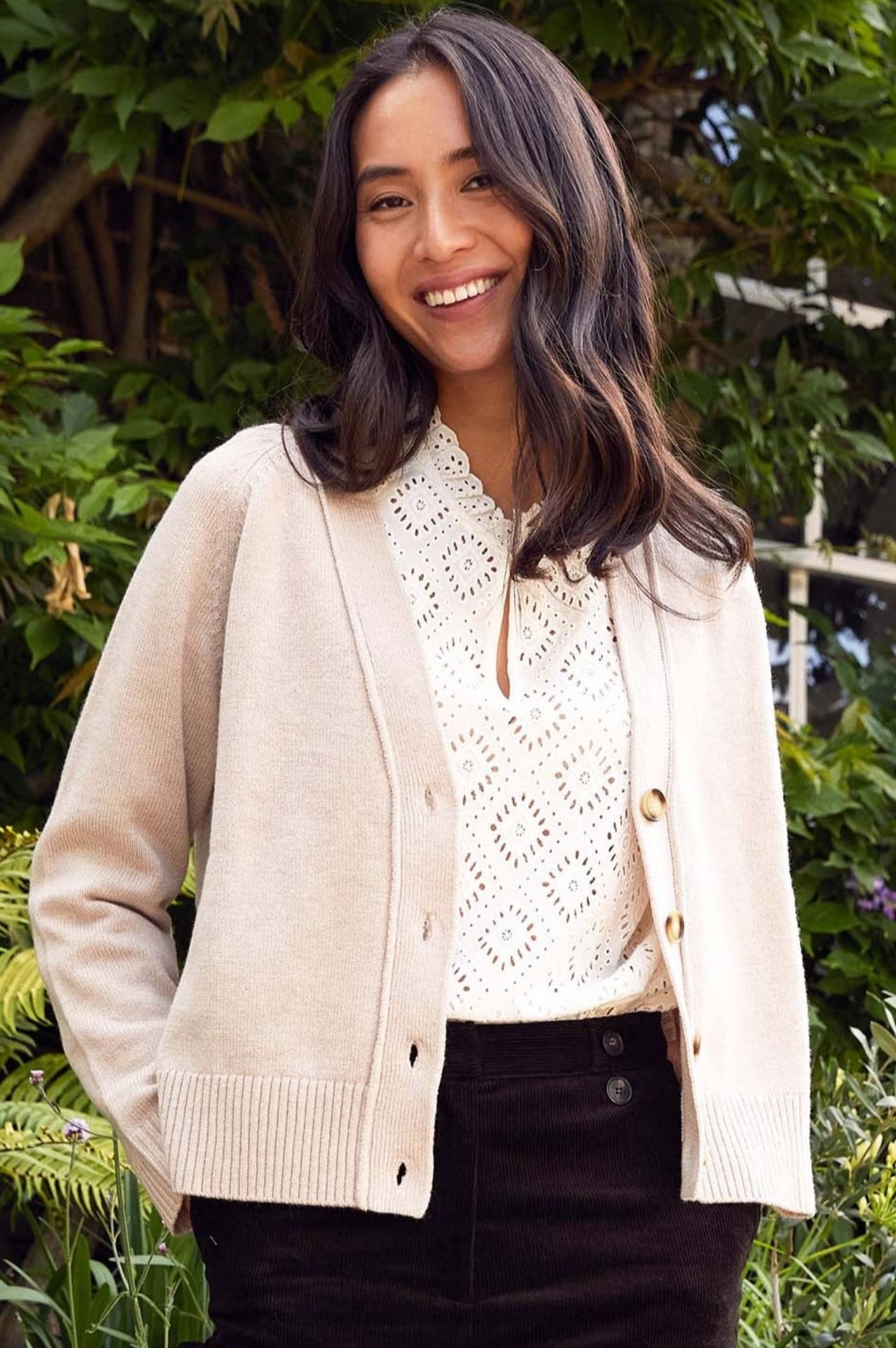 Merino Wool Swing Cardigan | Oat