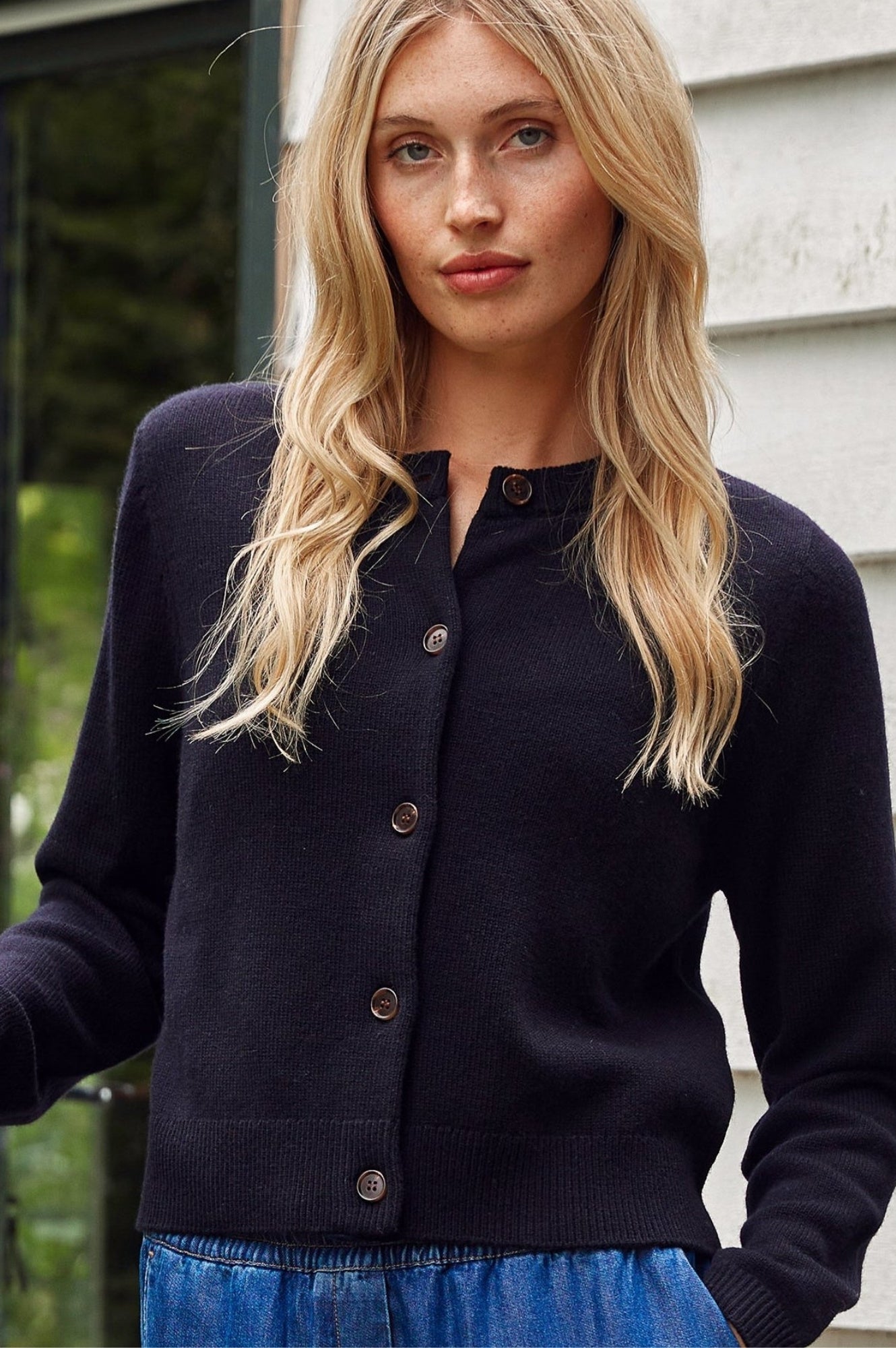 Merino Wool Brittany Cardigan | Black