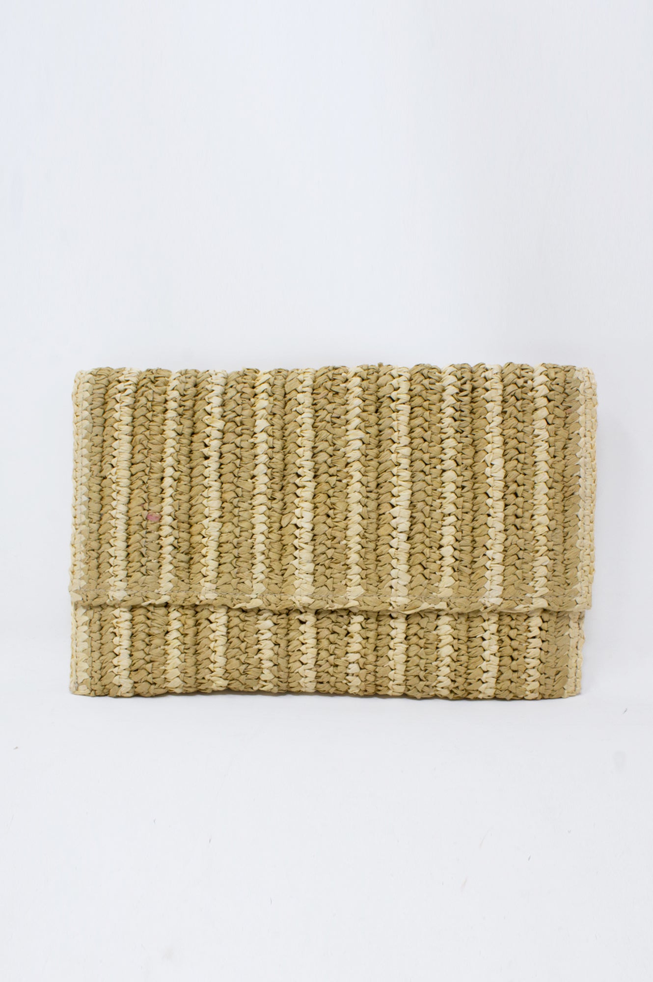 Amalfi Raffia Stripe Clutch | Natural/Taupe