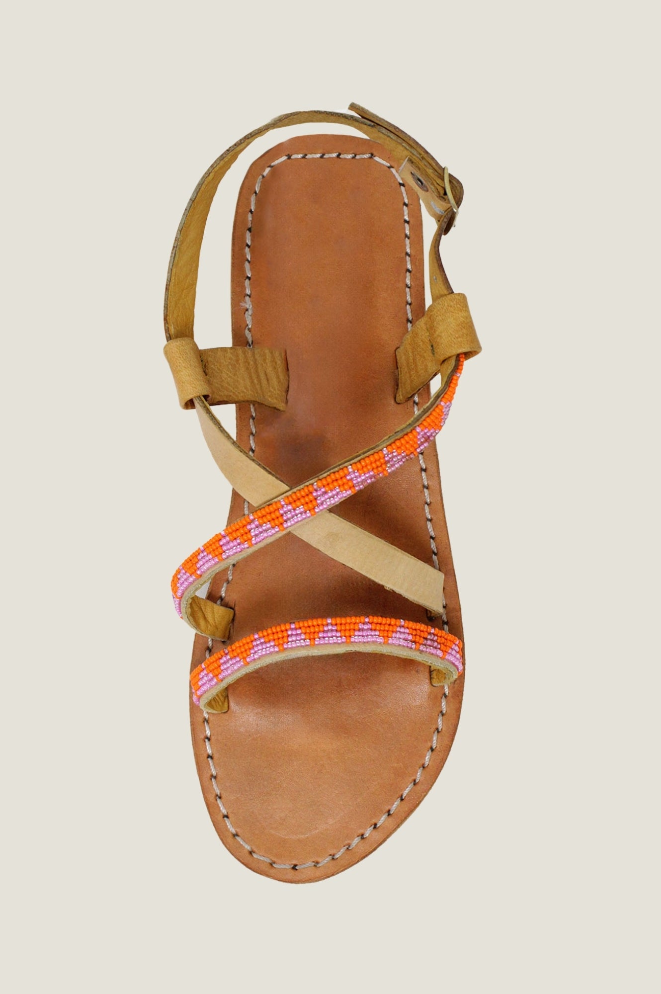 Lara Leather Sandals | Pink/Orange