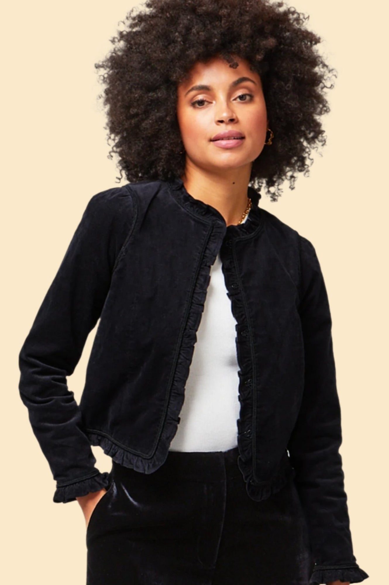 Frances Corduroy Jacket | Black