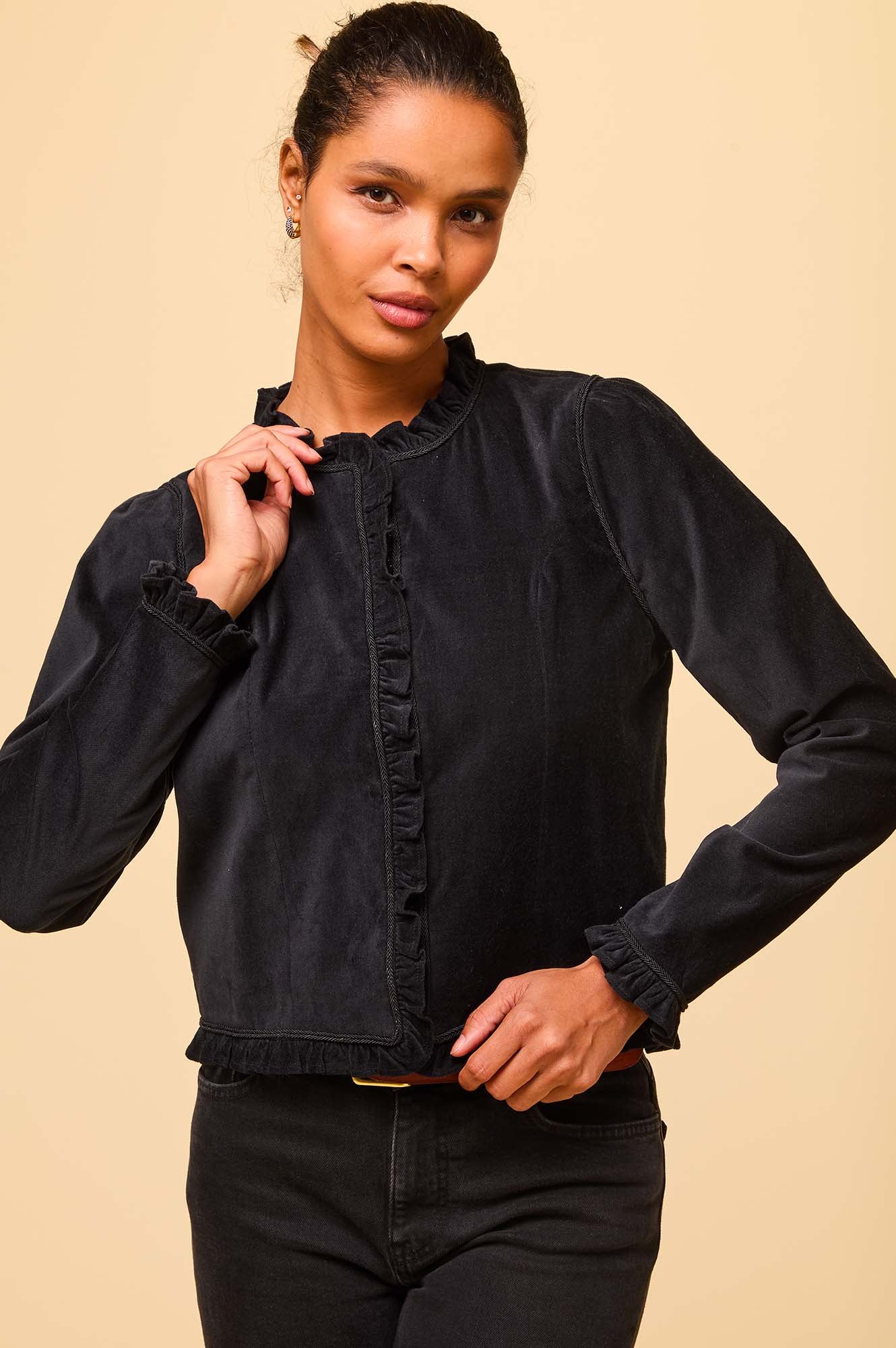 Frances Corduroy Jacket | Black