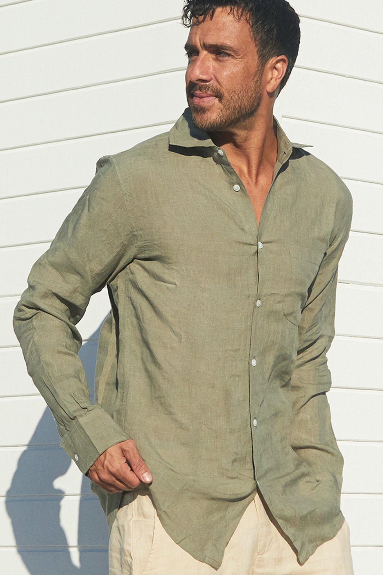 Men's Premium Linen Shirt | Khaki