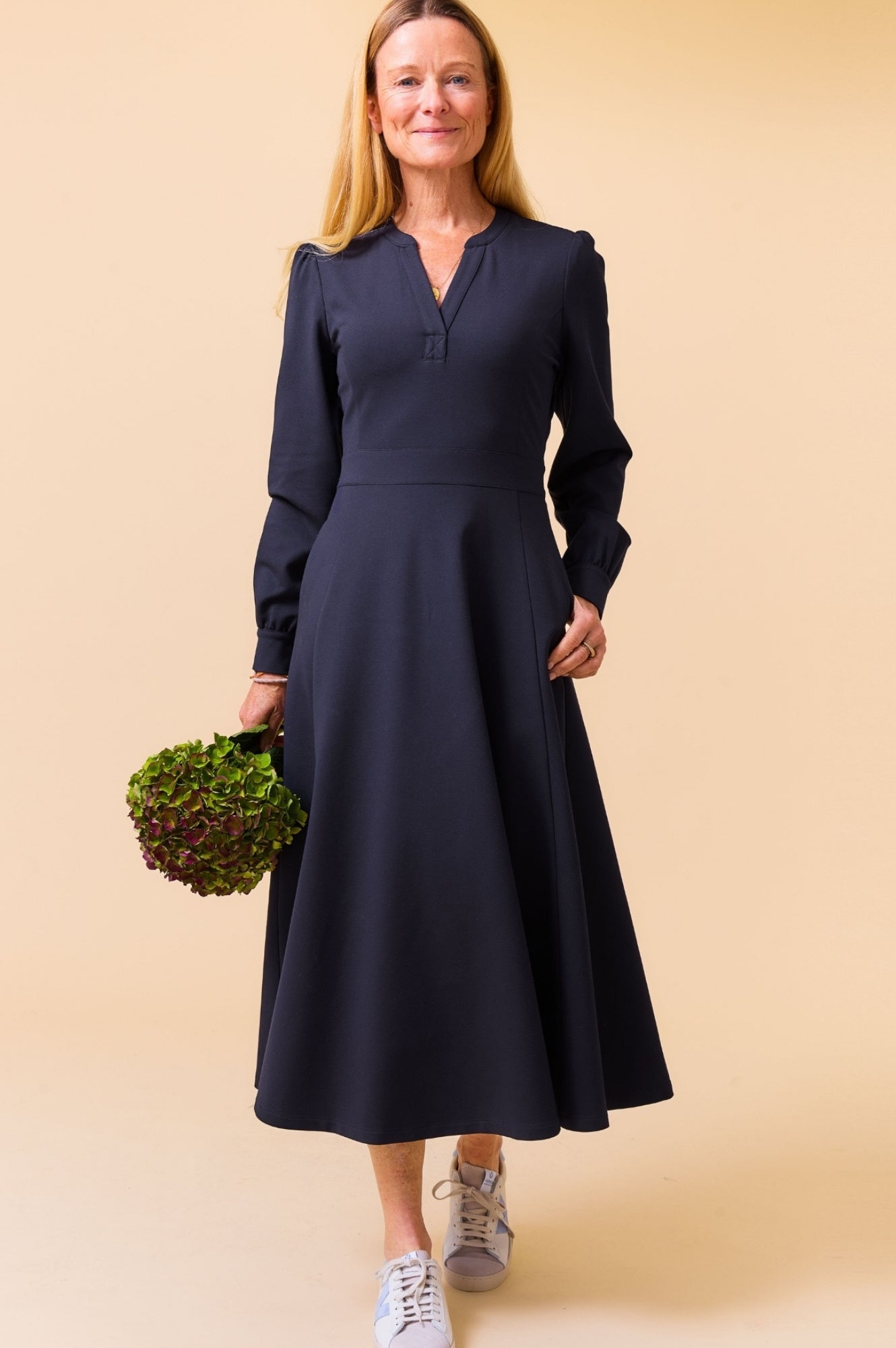 Luna EcoVero™ Midi Dress | Navy