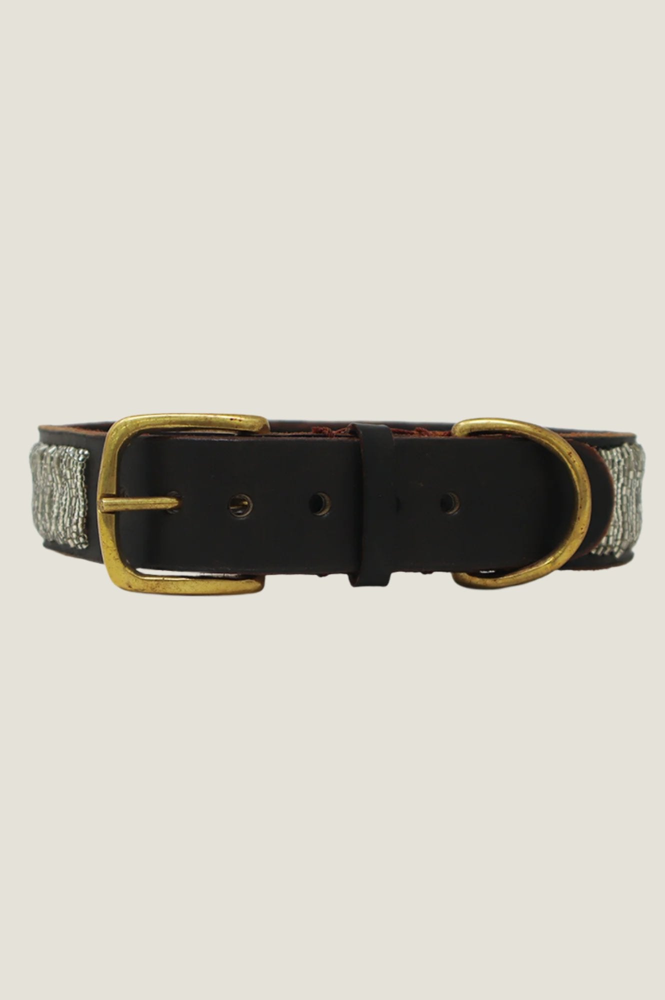Dog Collar | Full Beaded Silver