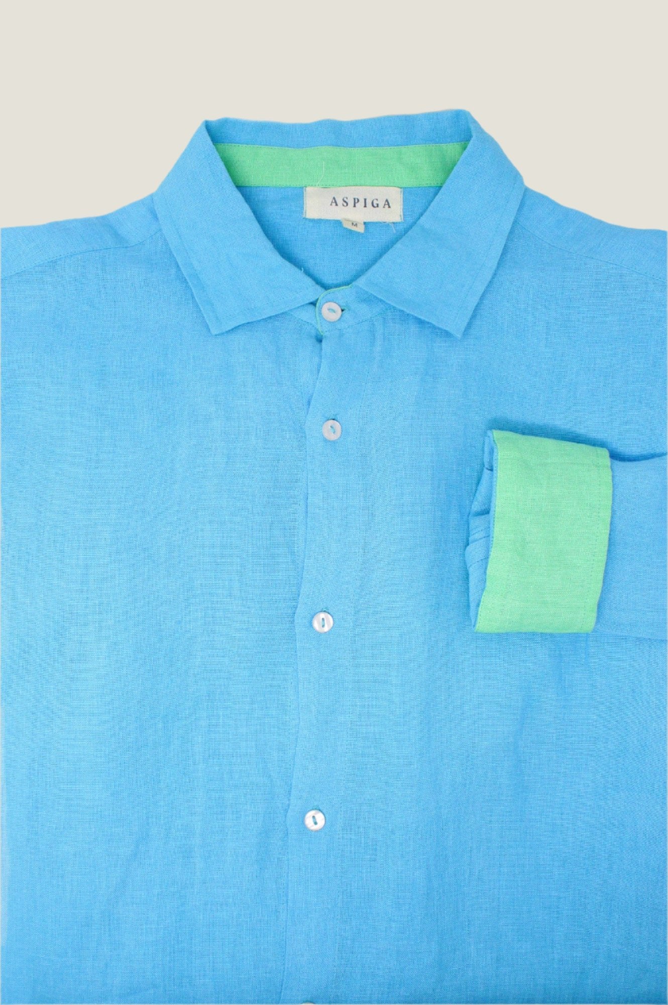 Men's Linen Shirt | Turquoise/Green