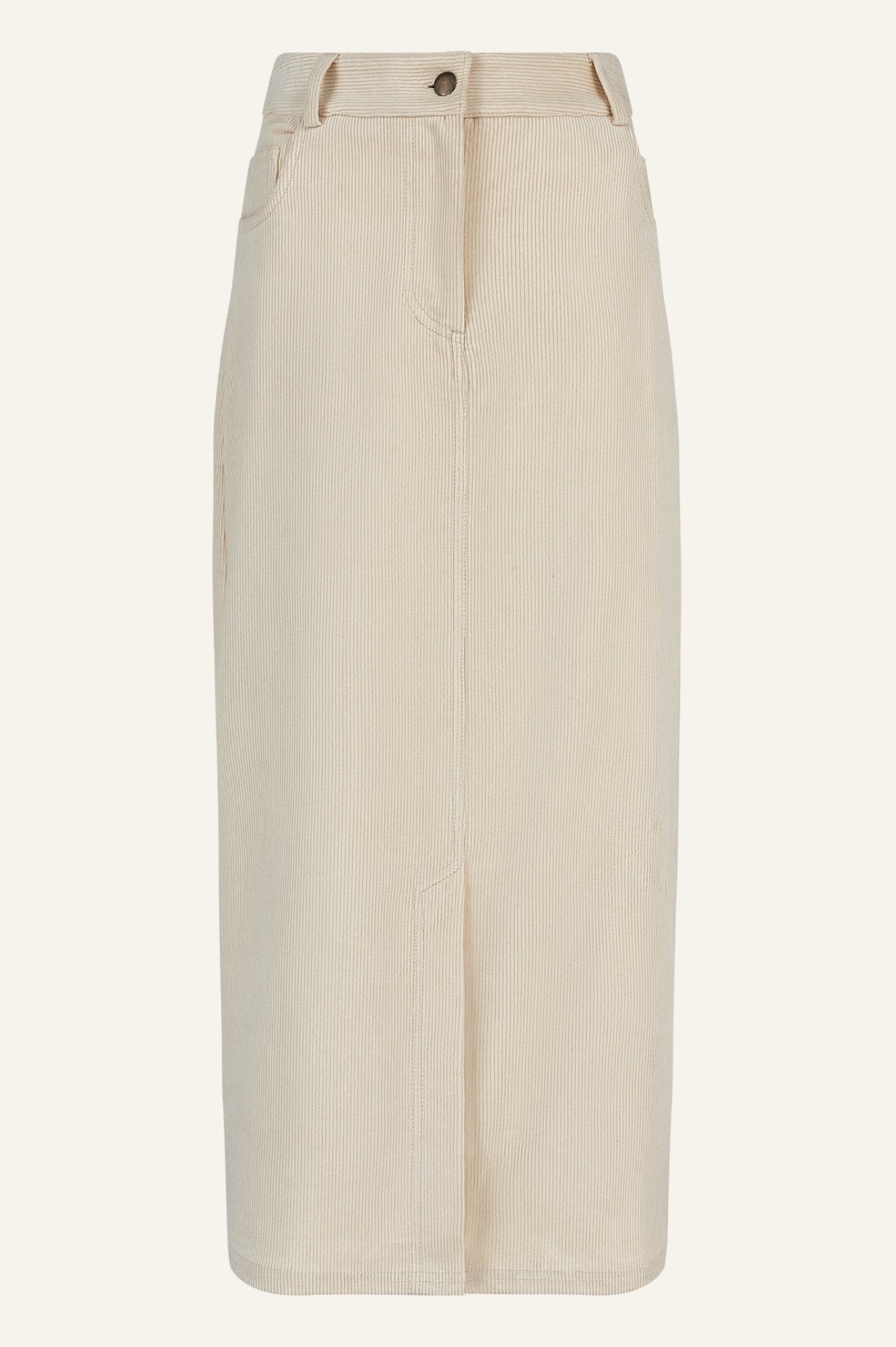 Mallory Stretch Corduroy Skirt | Cream