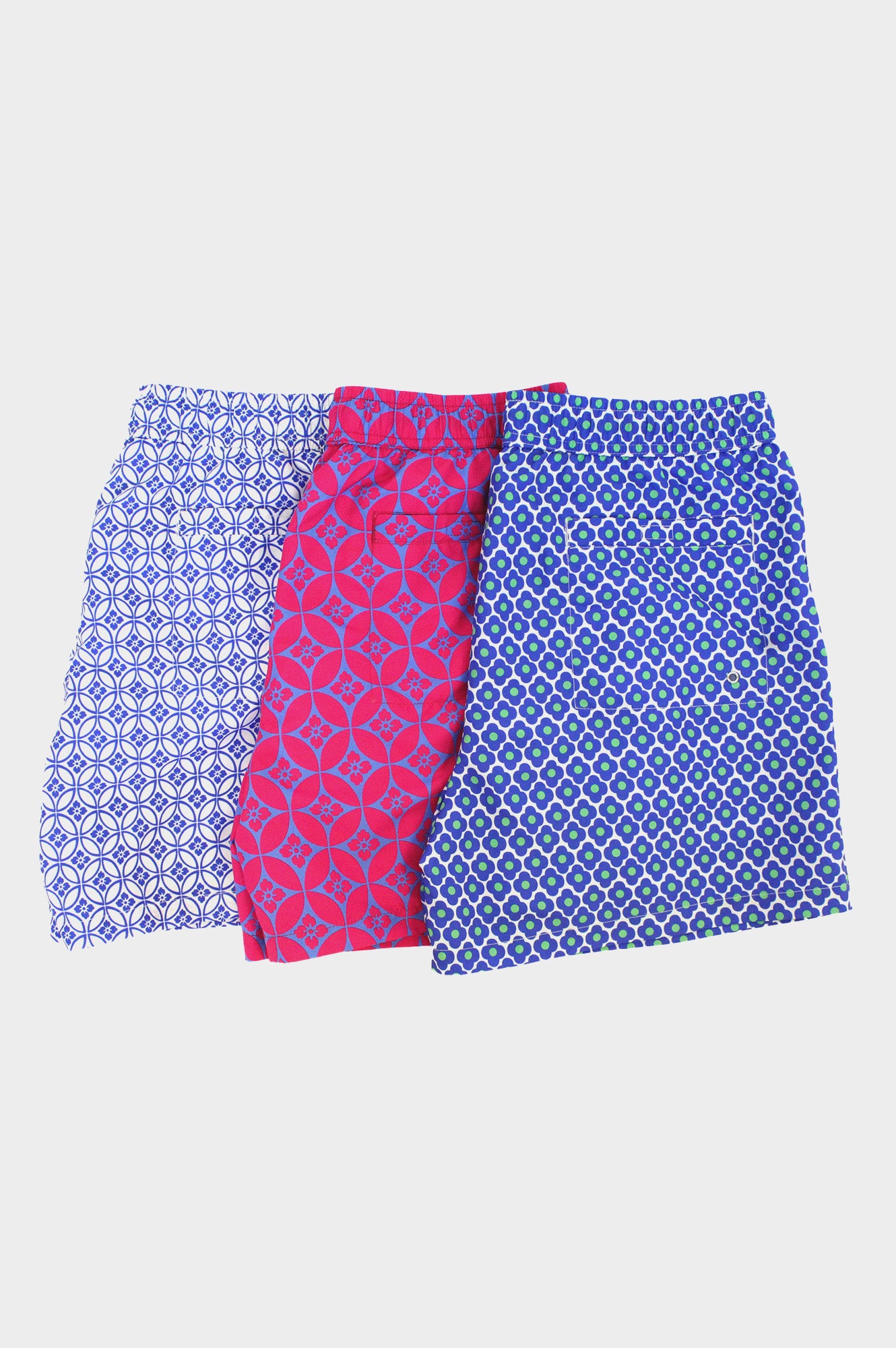 Men's Recycled Swim Shorts | Geo Pink/Blue