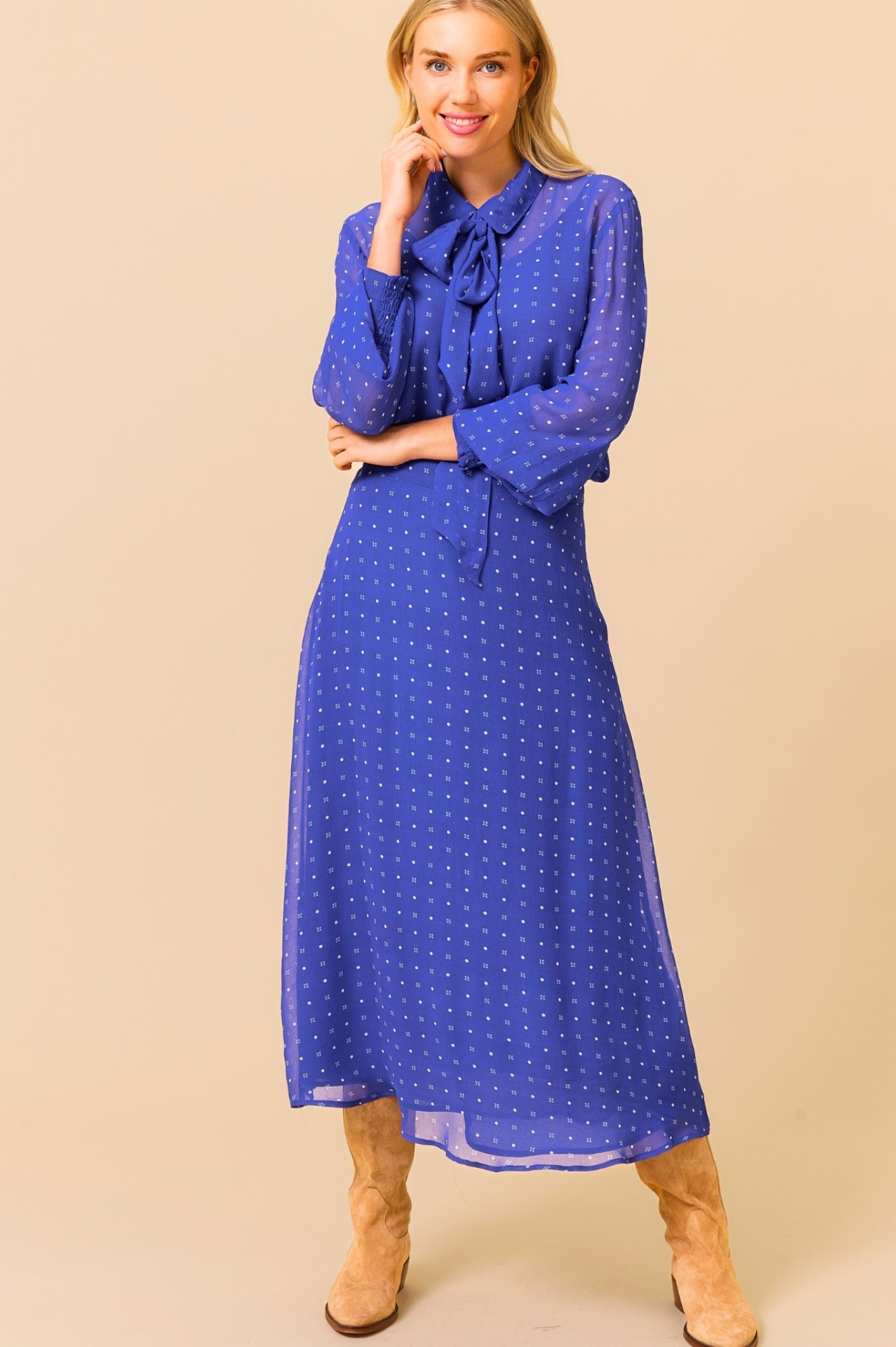 Kate Skirt | Polka Dot Cobalt/White
