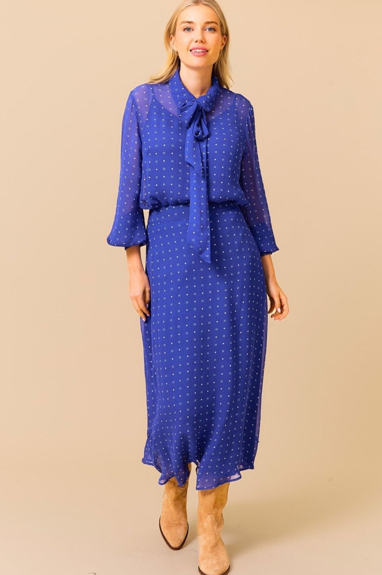 Kate Skirt | Polka Dot Cobalt/White