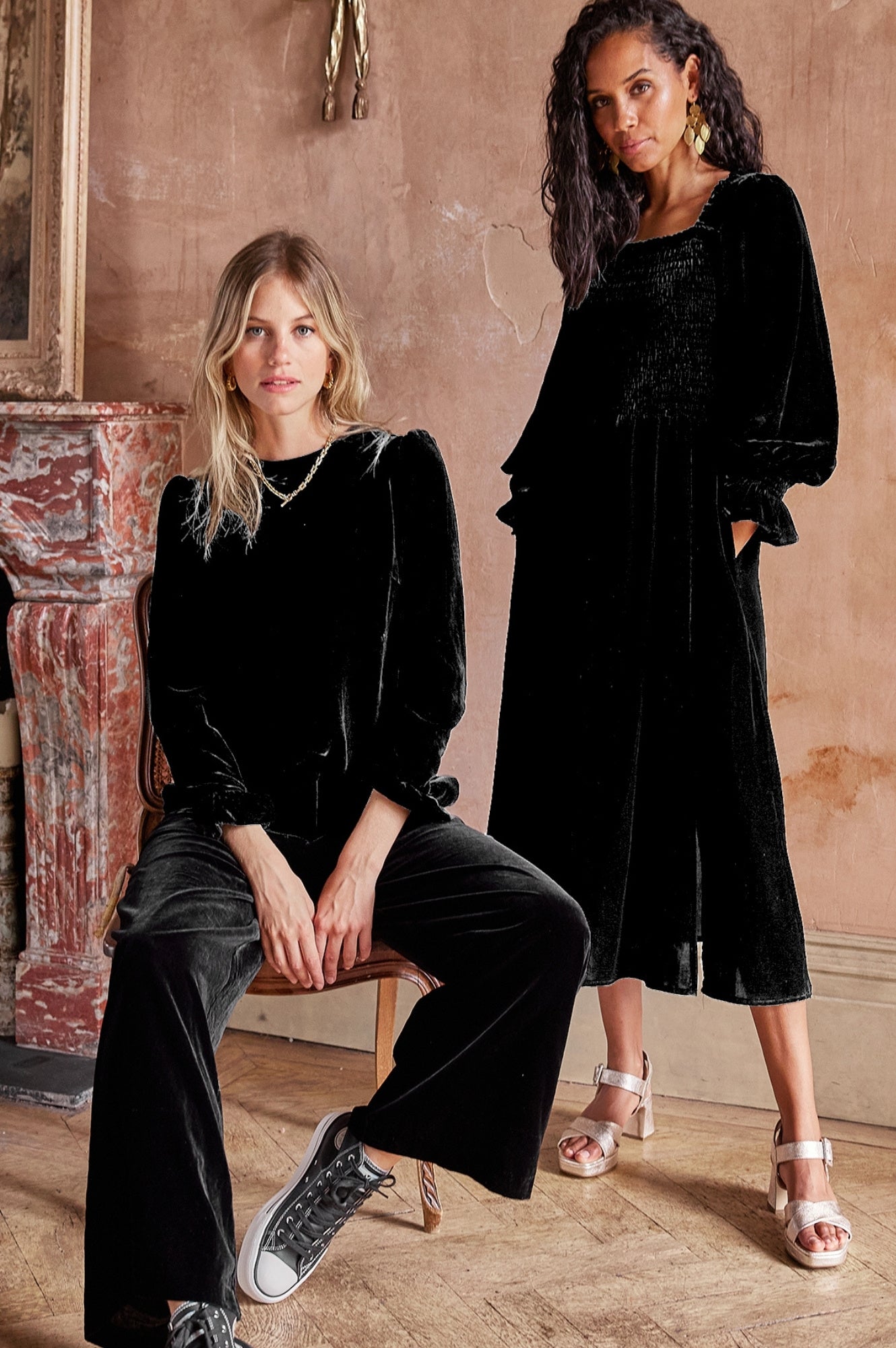 Victoria Velvet Top | Black