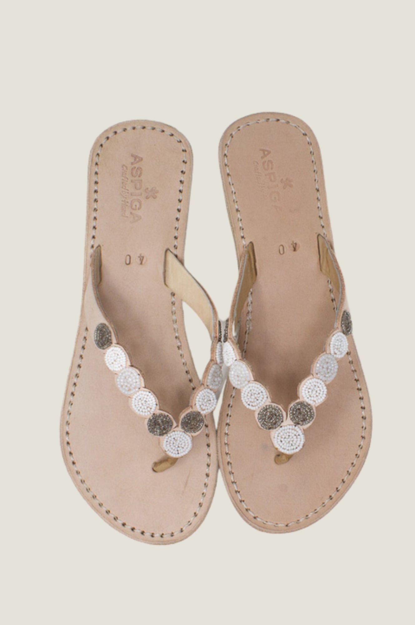 Mini Disc Sandals | White/Silver