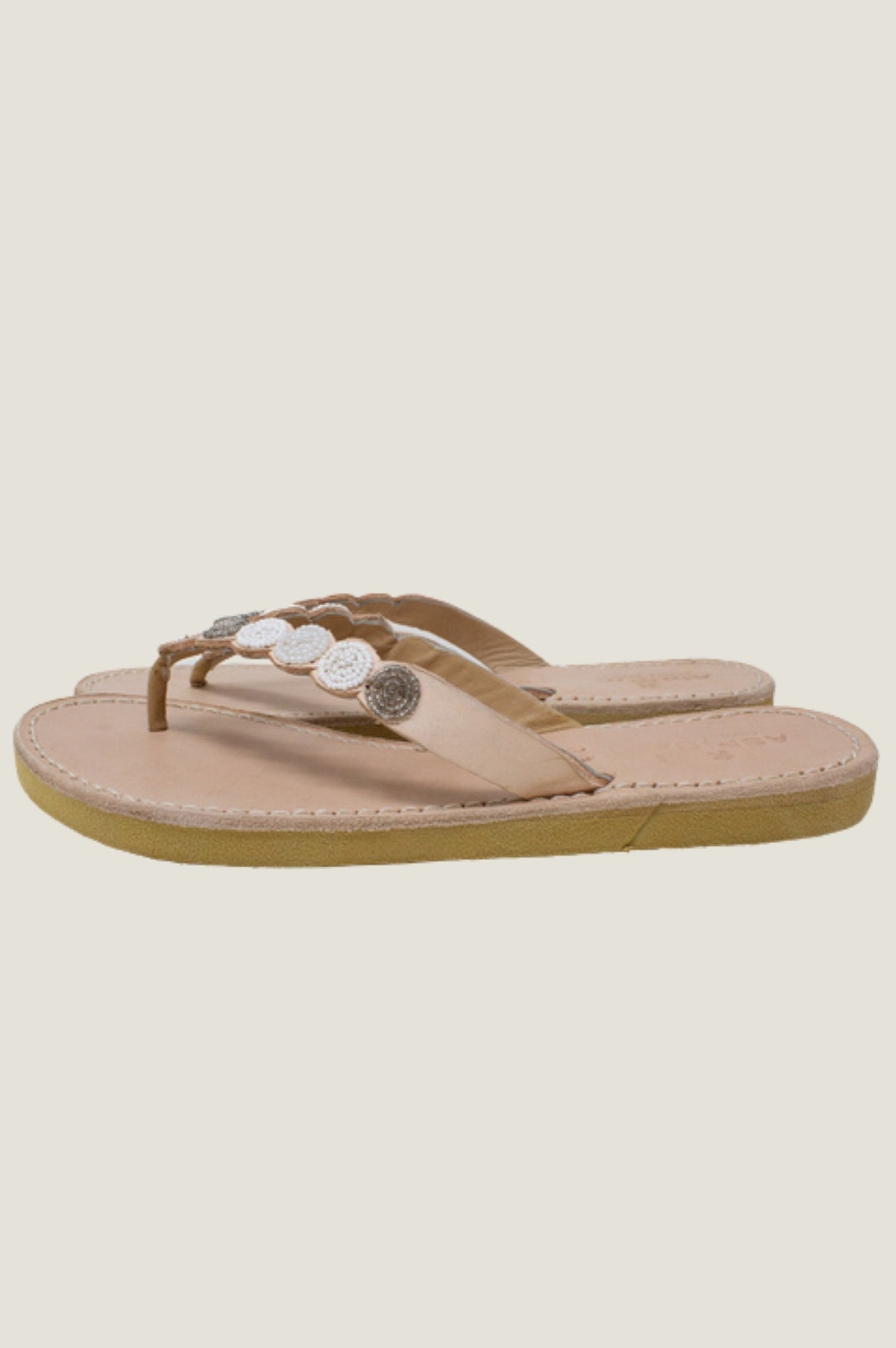 Mini Disc Sandals | White/Silver