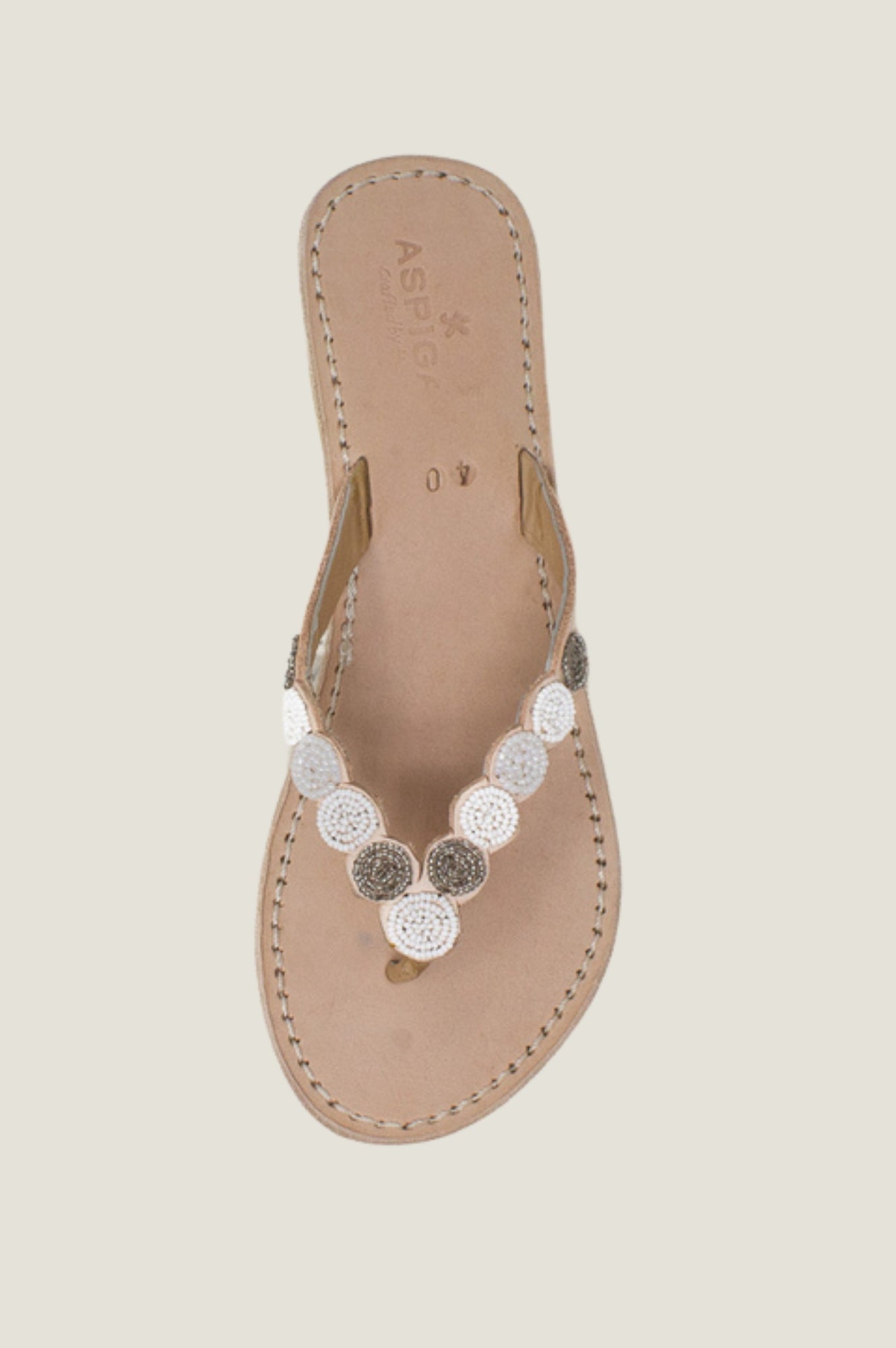 Mini Disc Sandals | White/Silver