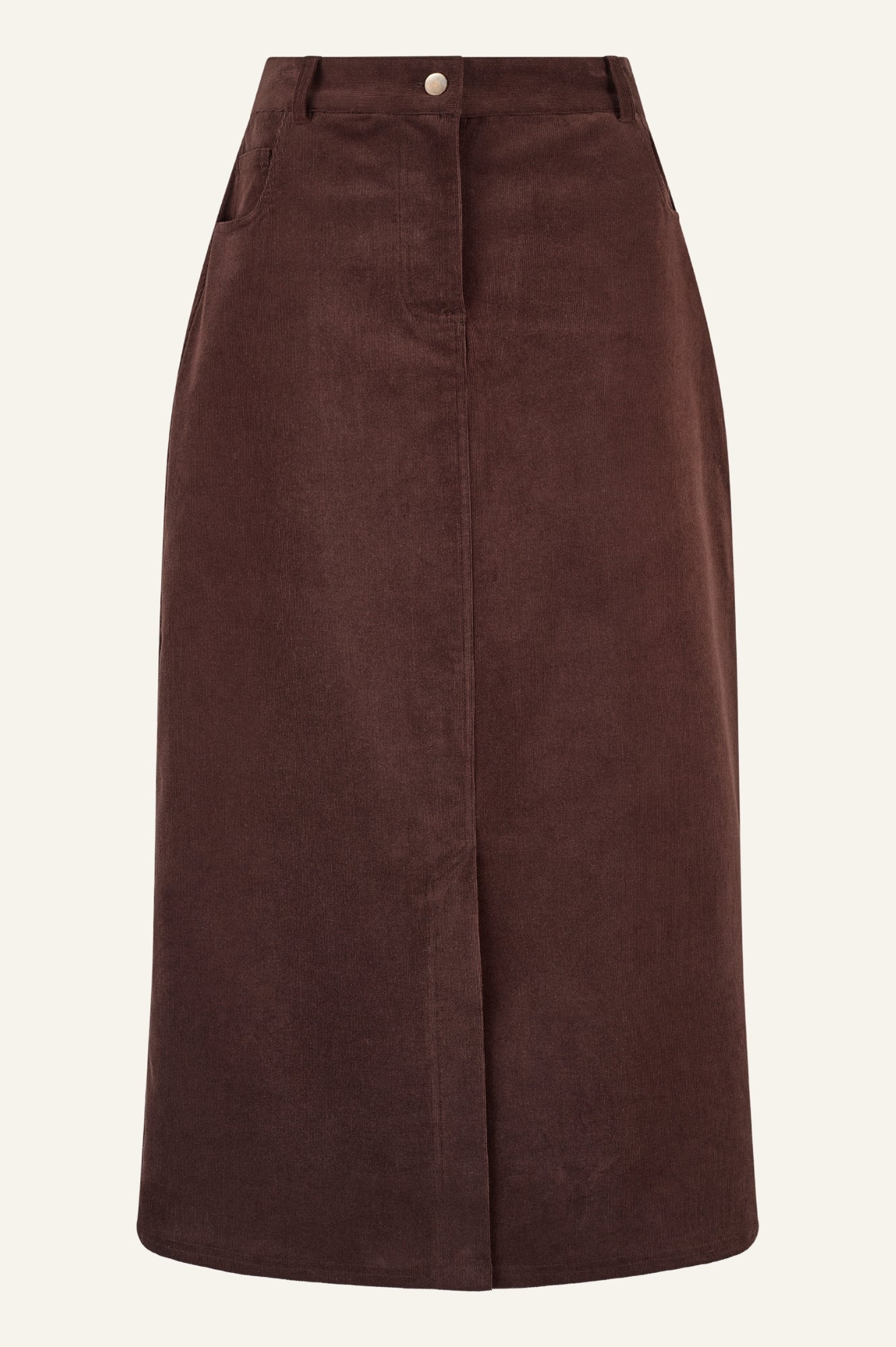 Mallory Stretch Corduroy Skirt | Chocolate
