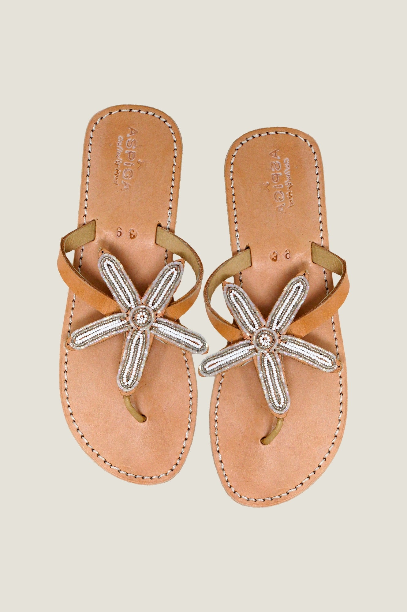 Flower Star Sandals | White/Silver