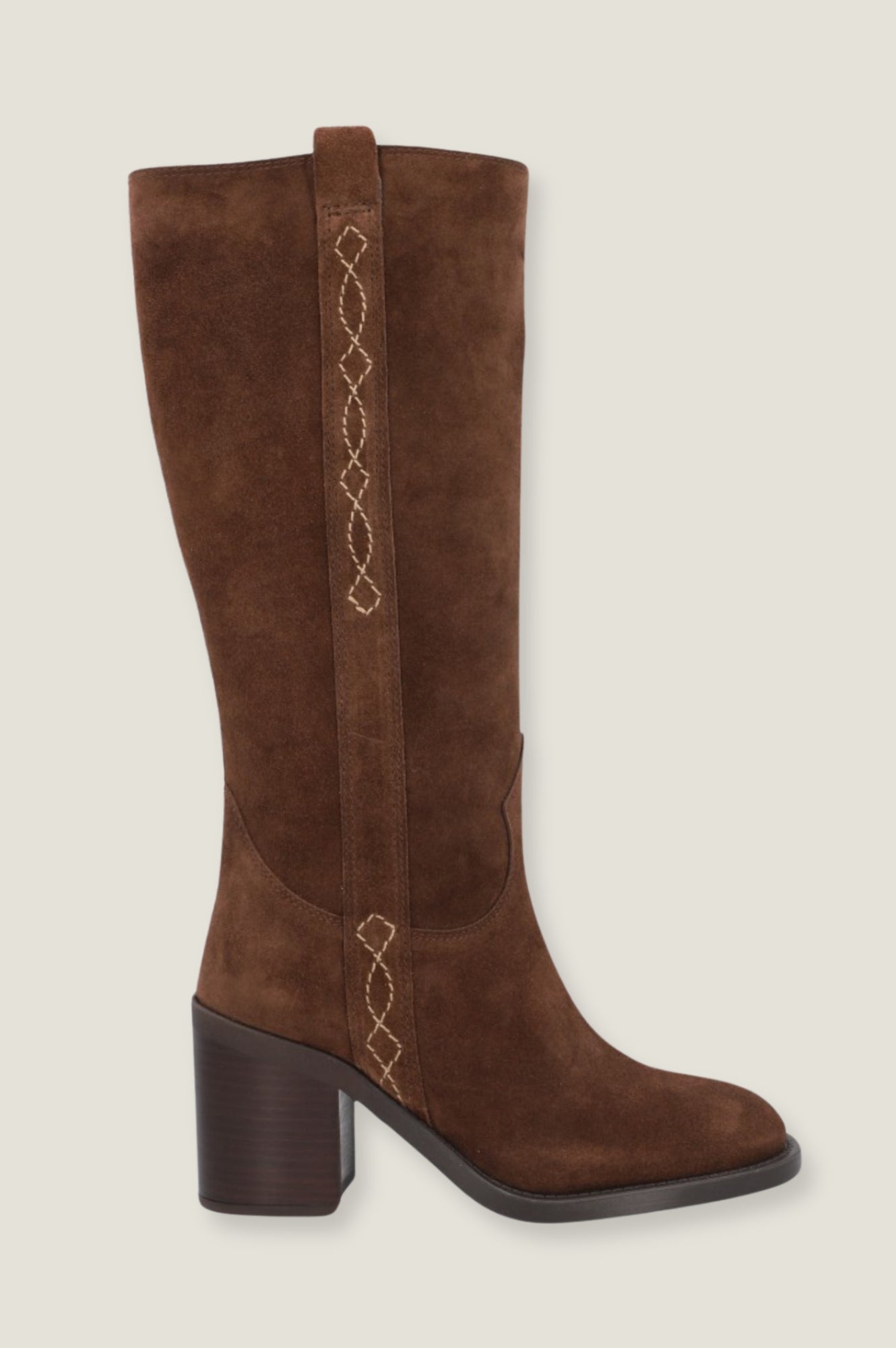 ALPE Selena Knee High Suede Boot | Chocolate