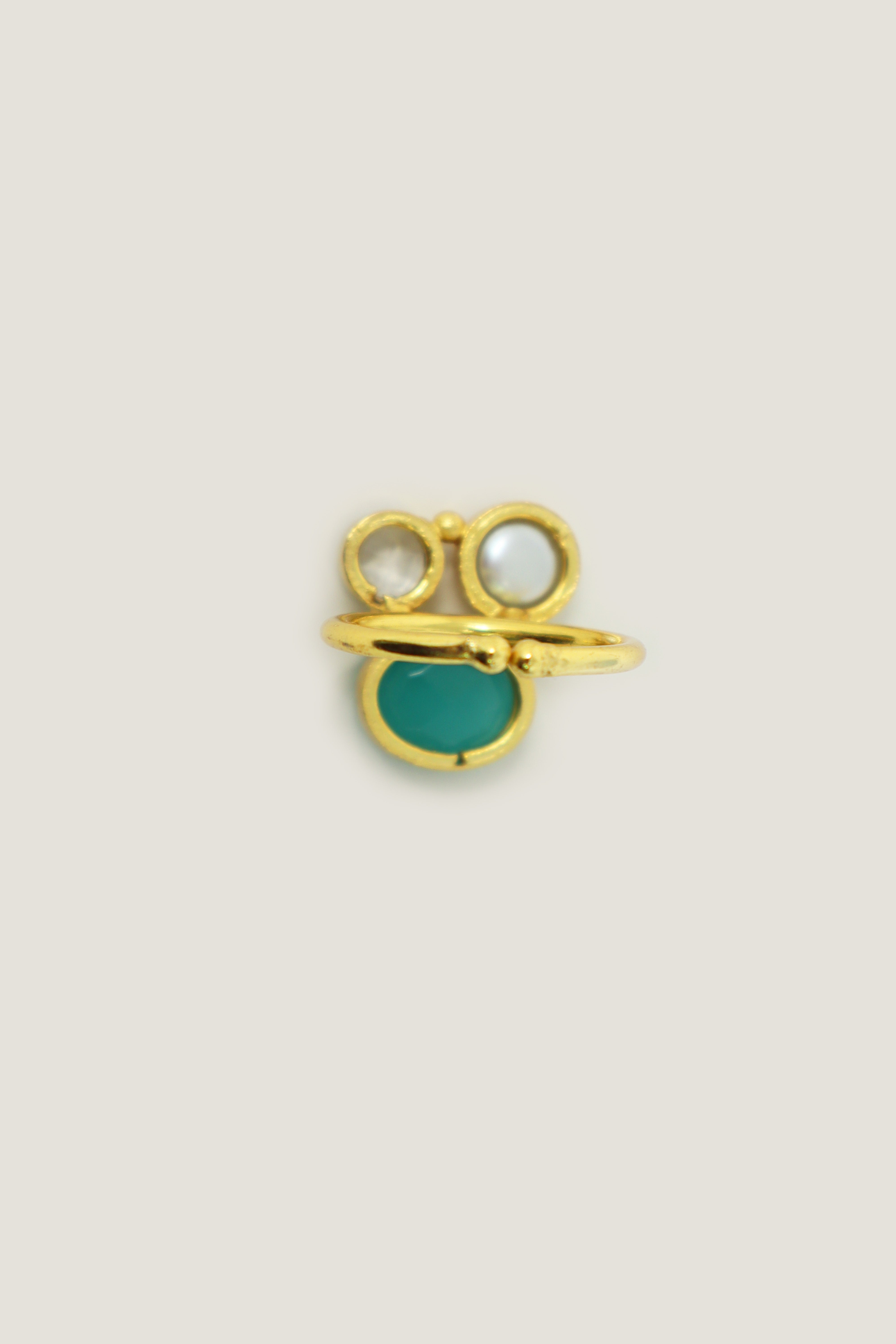 ASHIANA Three Stone Ring | Aquamarine