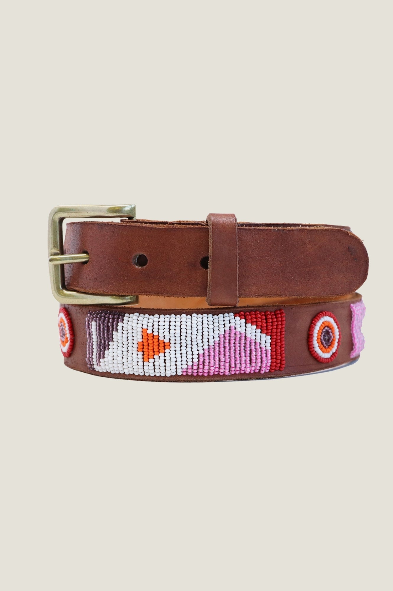Toto Leather Belt | Pink/Red