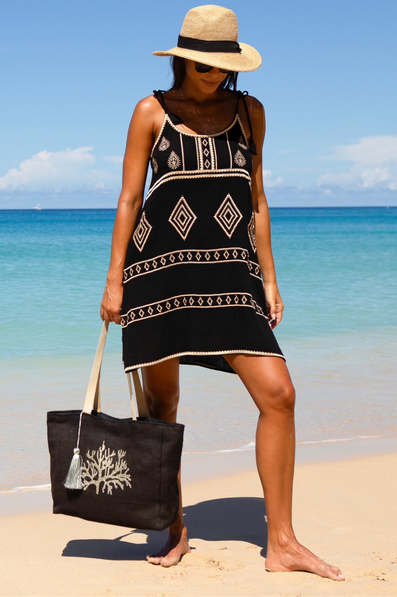 Raffia Panama Hat | Black