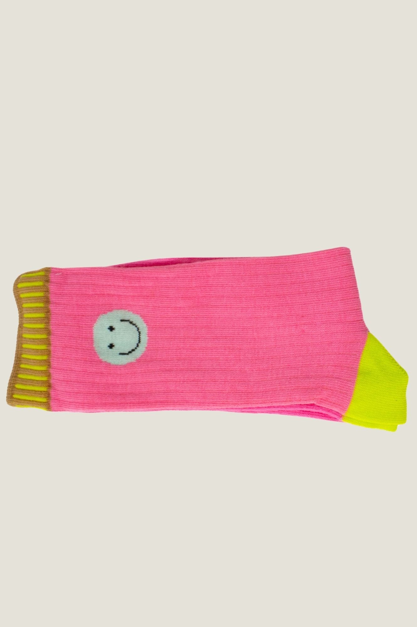 Ribbed Smiley Sock | Pink