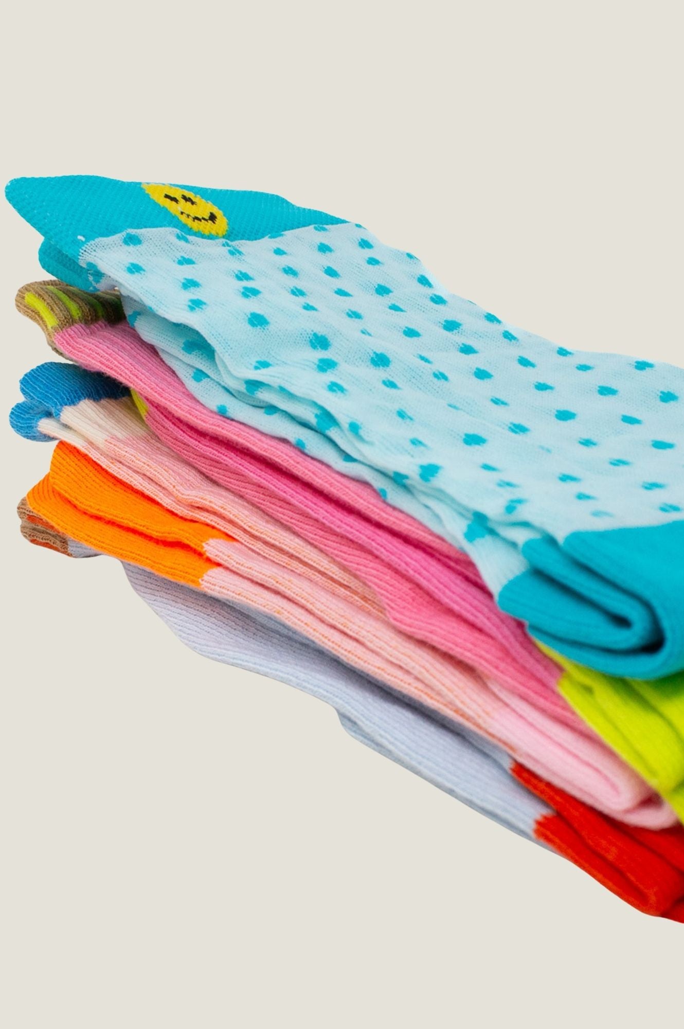 Ribbed Smiley Sock | Pink